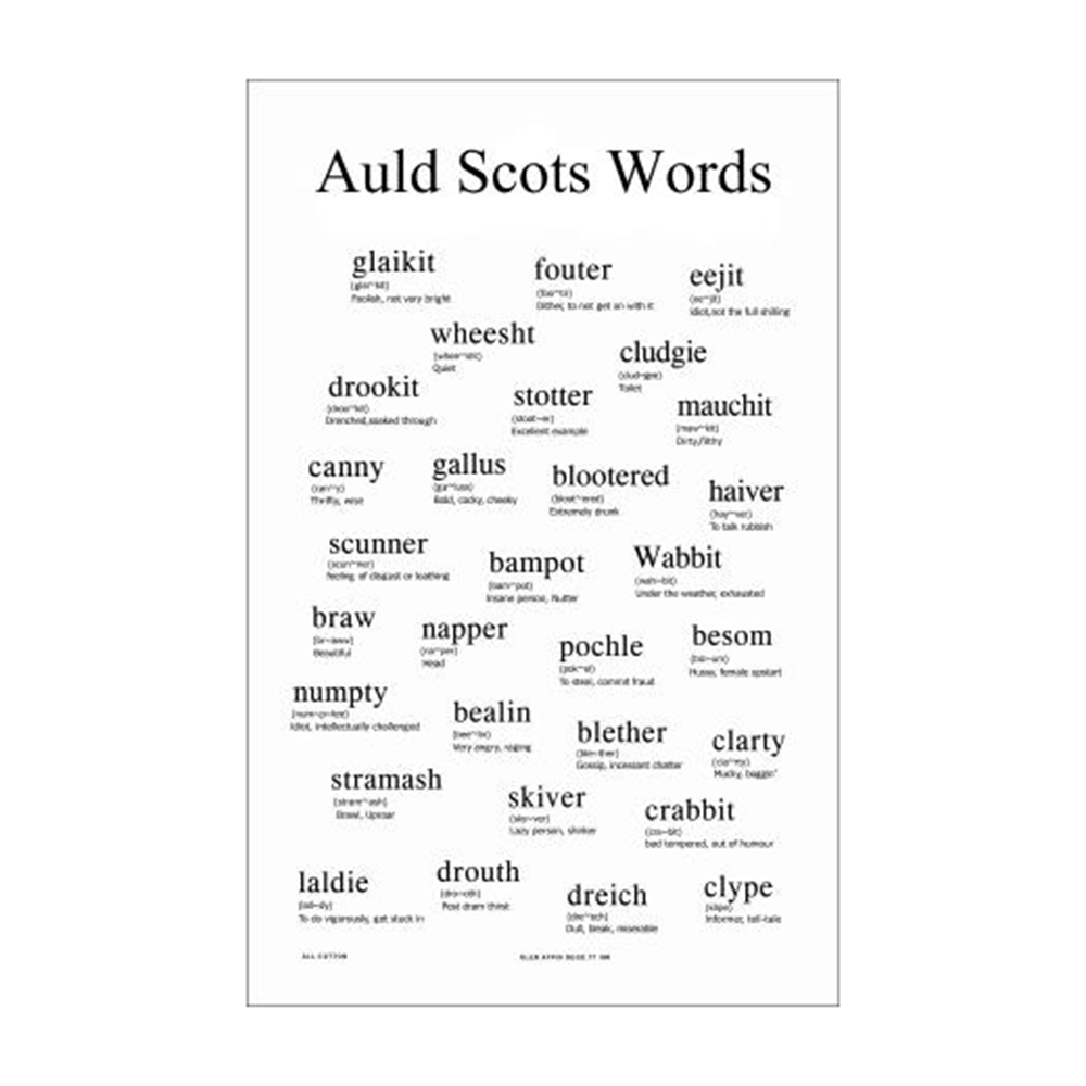 new dish scottish design glen appin 100 cotton auld scots words tea scottish words