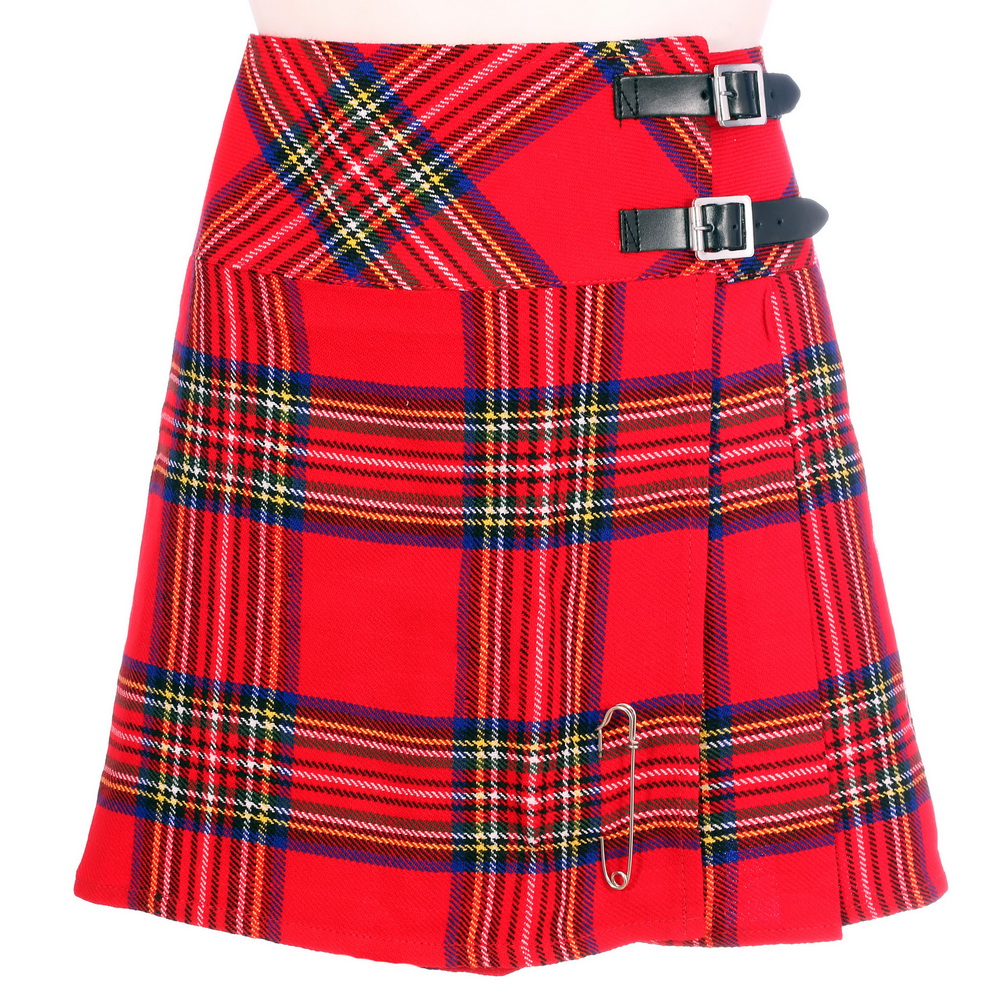 New Ladies Royal Stewart Tartan Scottish Mini Billie Kilt Mod Skirt Sizes 6-22UK