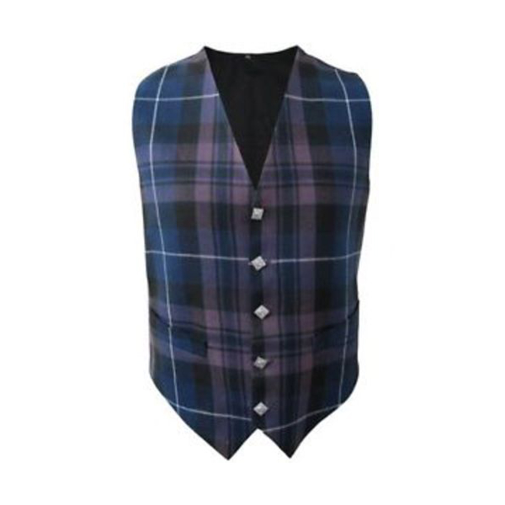 New Mens Scottish Tartan Waistcoat with Thistle Buttons in Choice of 4