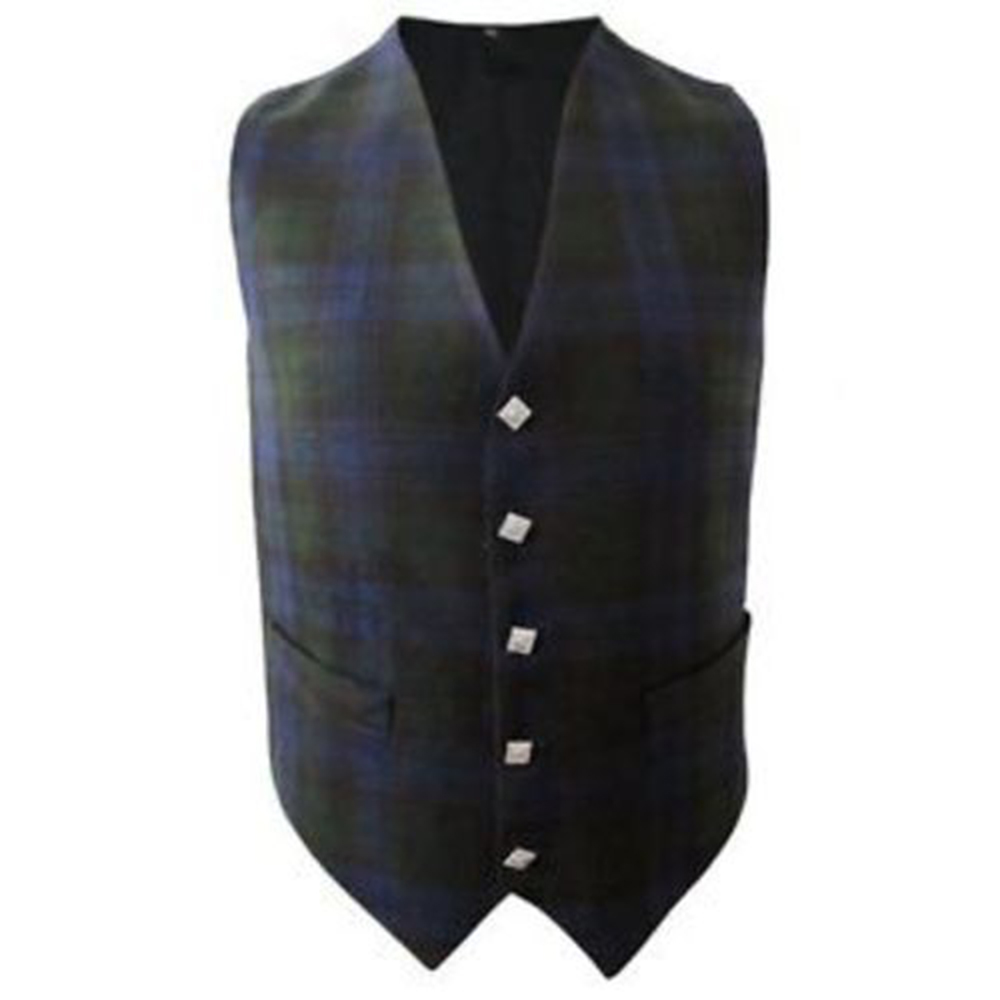 New Mens Scottish Tartan Waistcoat with Thistle Buttons in Choice of 4
