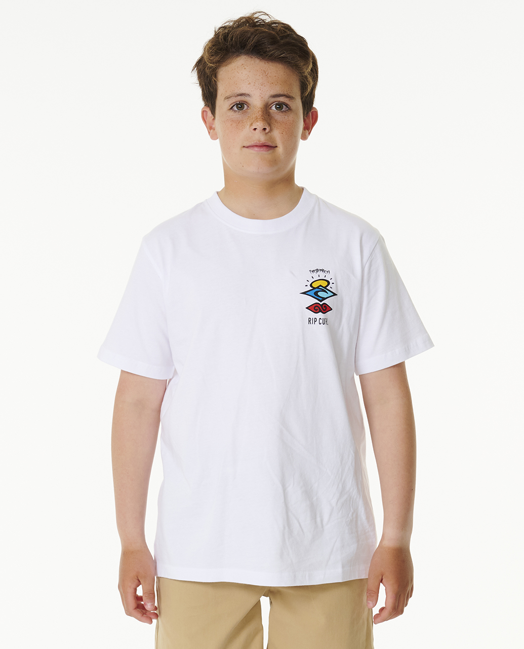 Rip Curl Kids Search Icon Short Sleeve Crew Neck T-Shirt Top Tee - Picture 17 of 25