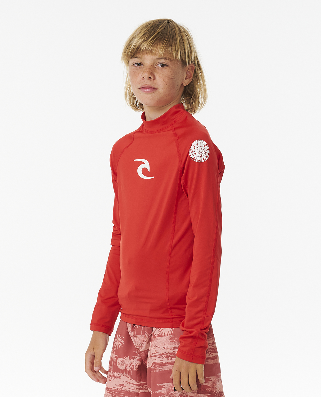 Rip Curl Kids Brand Wave UPF 50 Long Sleeve Surf T-Shirt Rash Vest Top - Picture 13 of 16