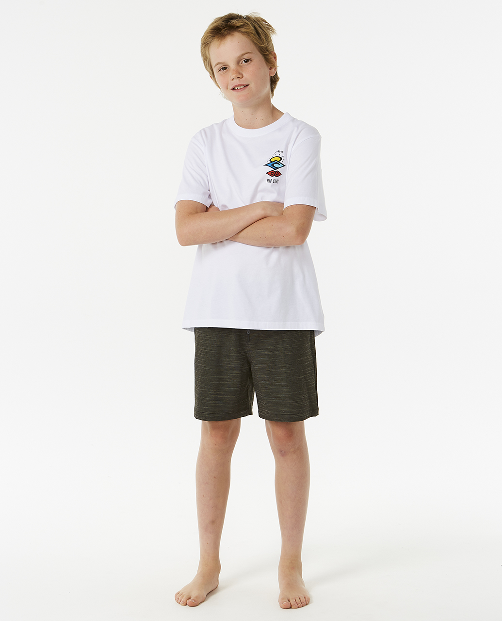 Rip Curl Kids Search Icon Short Sleeve Crew Neck T-Shirt Top Tee - Picture 20 of 25