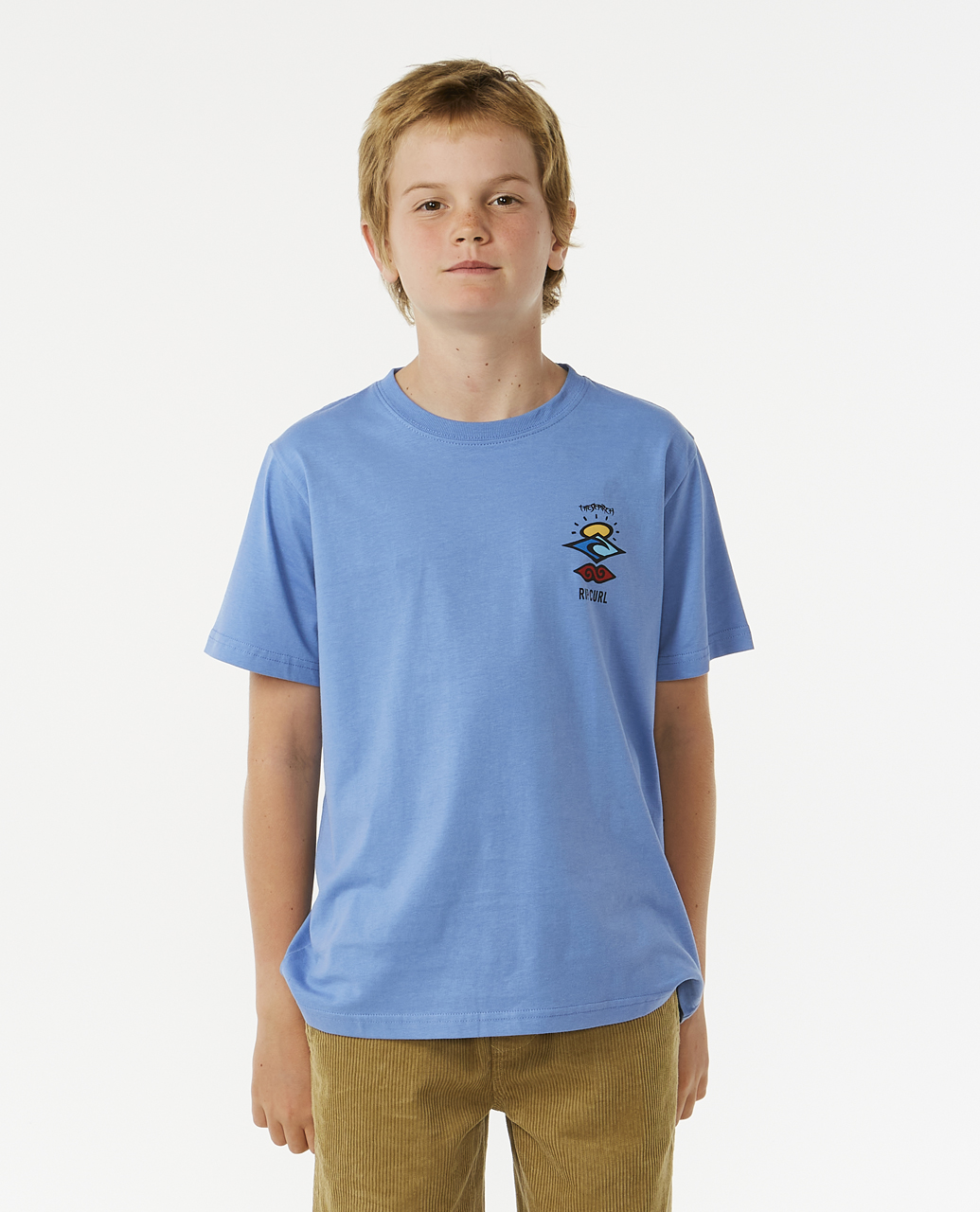 Rip Curl Kids Search Icon Short Sleeve Crew Neck T-Shirt Top Tee - Picture 12 of 25
