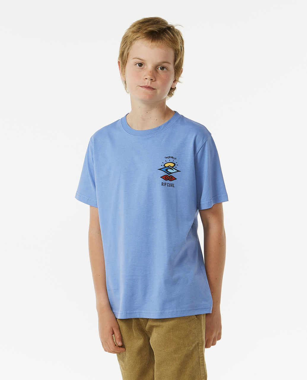 Rip Curl Kids Search Icon Short Sleeve Crew Neck T-Shirt Top Tee - Picture 13 of 25