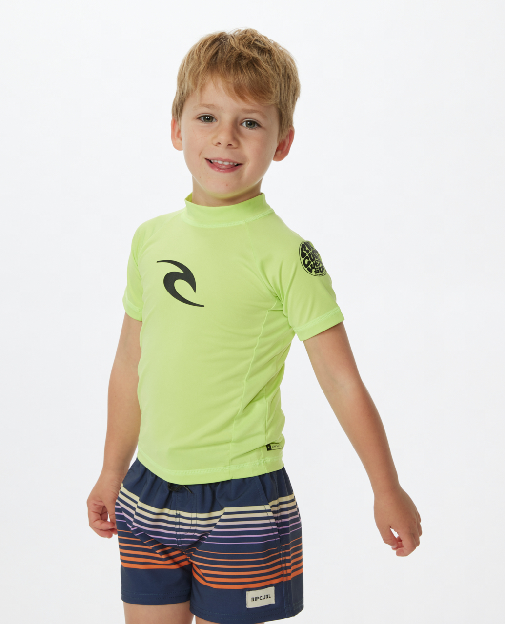 Rip Curl Kids Brand Wave Short Sleeve Surf Surfing UV Protect Rash Guard Vest - Picture 8 of 11
