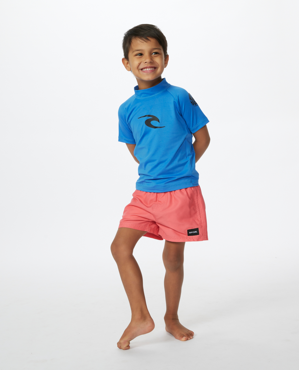 Rip Curl Kids Brand Wave Short Sleeve Surf Surfing UV Protect Rash Guard Vest - Picture 2 of 11