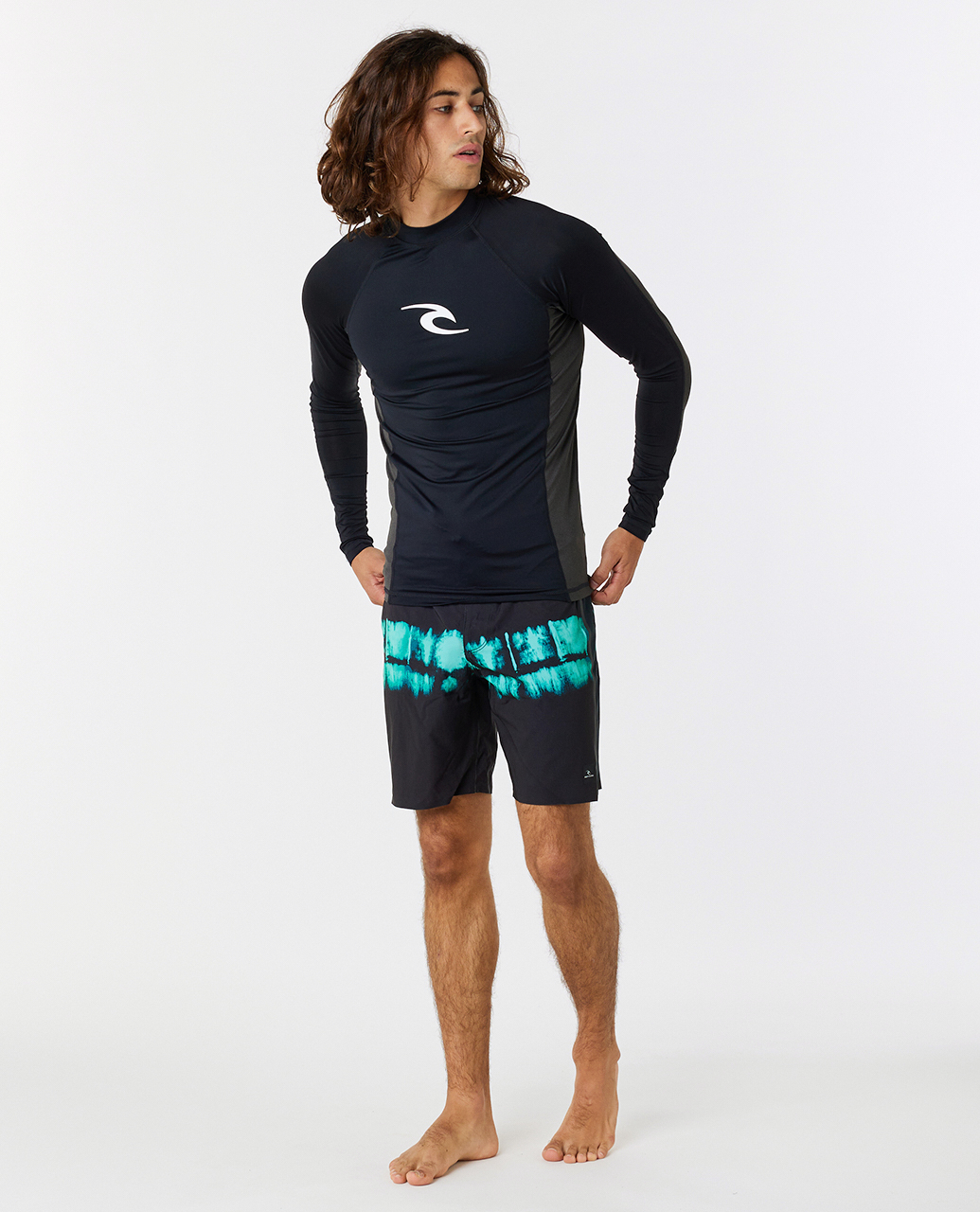 Rip Curl Herren Wellen UPF 50 Perf Langarm Schwimmen Surfen T-Shirt Ausschlag Weste Oberteil - Bild 5 von 61