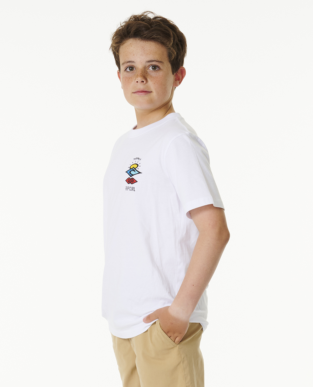 Rip Curl Kids Search Icon Short Sleeve Crew Neck T-Shirt Top Tee - Picture 18 of 25