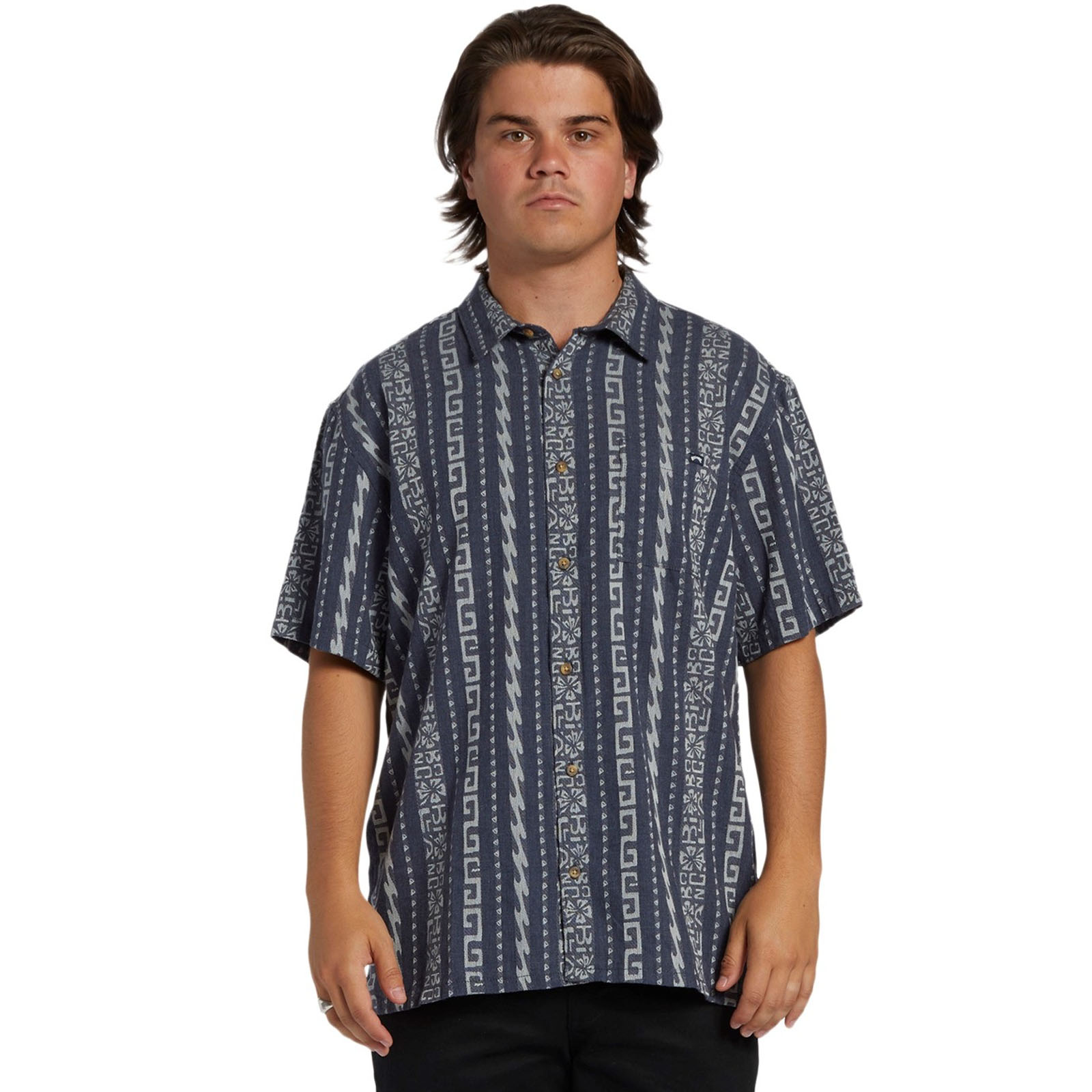 Camisa Billabong Para Hombres Sunday Jacquard Manga Corta Informal Cuello - Imagen 8 de 9