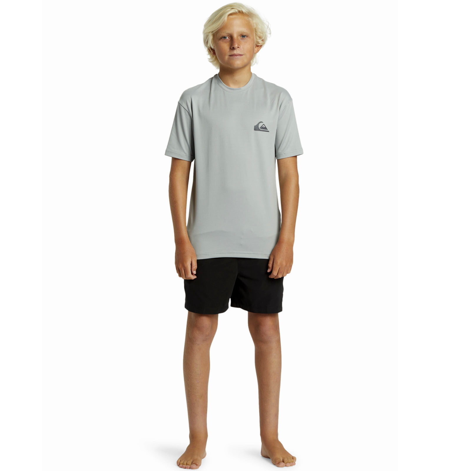 Quiksilver Kids Everyday Short Sleeve UPF 50 Swimming Surfing Rash Vest Top - Picture 5 of 9