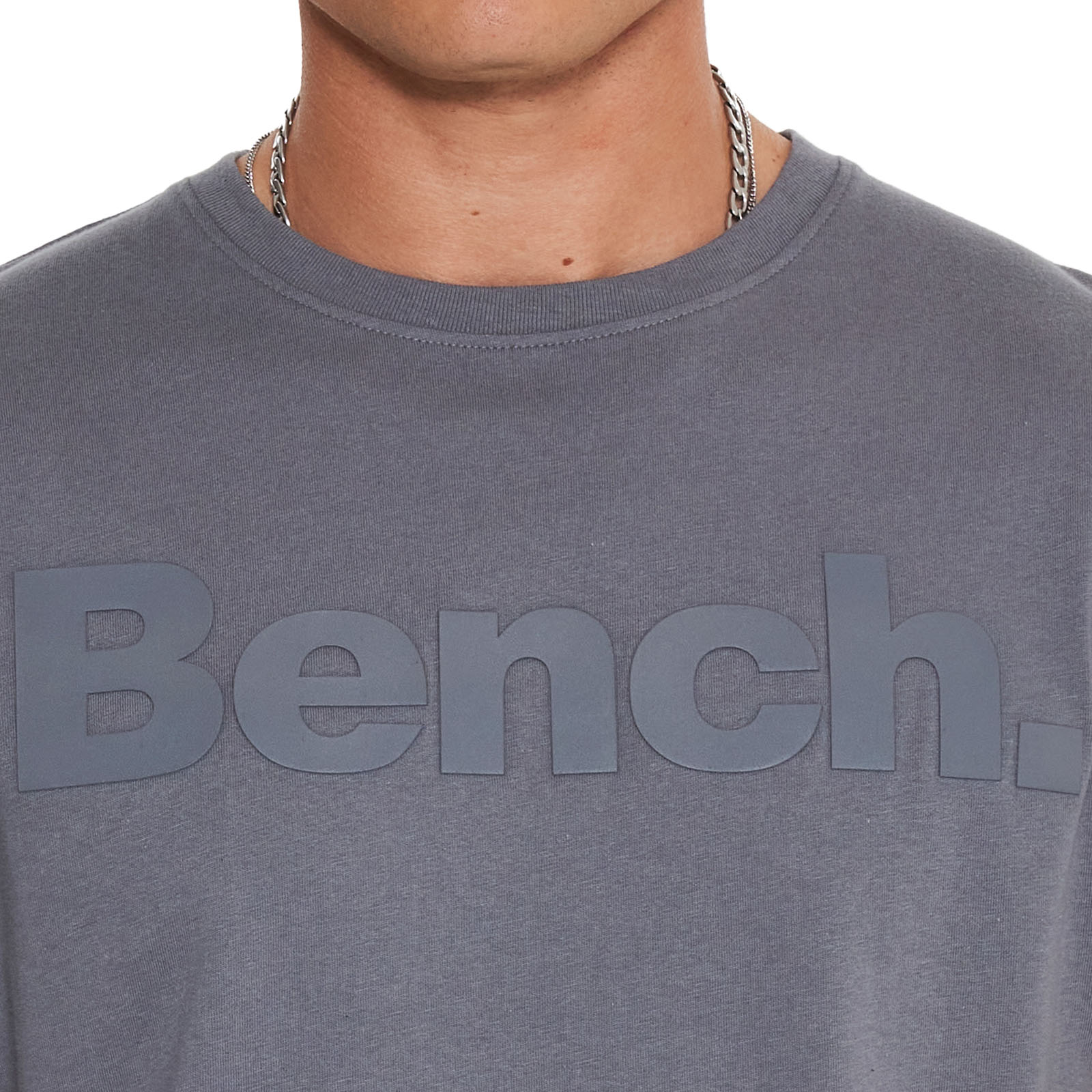 Bench Mens Worsley Casual Crew Neck Cotton Rubberised Logo T-Shirt Top Tee - Picture 15 of 47