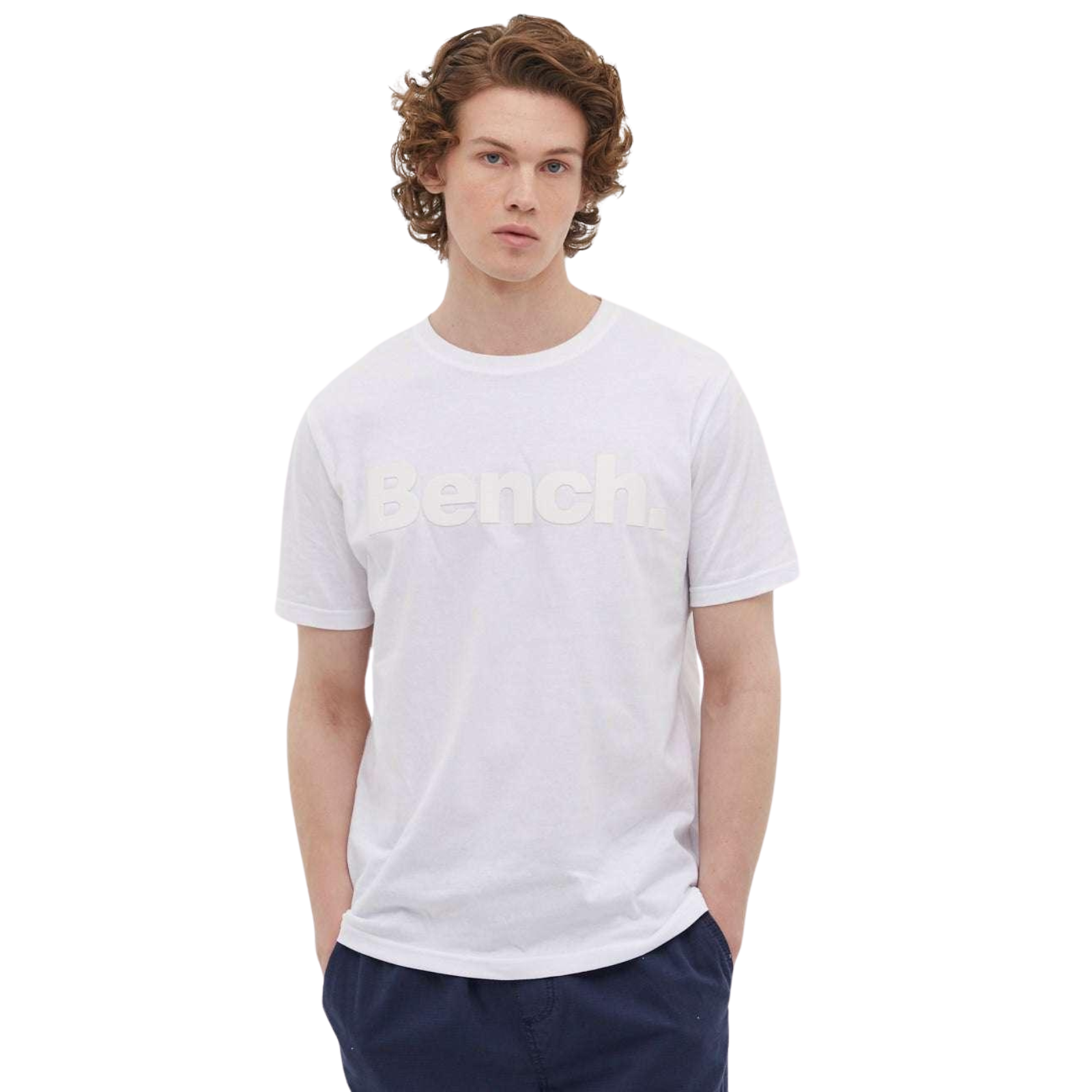 Bench Mens Worsley Casual Crew Neck Cotton Rubberised Logo T-Shirt Top Tee - Picture 42 of 47