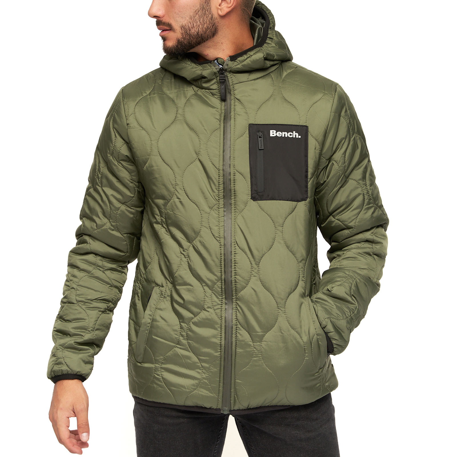 Abrigo chaqueta de invierno cálido con capucha y cremallera Bench para hombre - Imagen 9 de 16