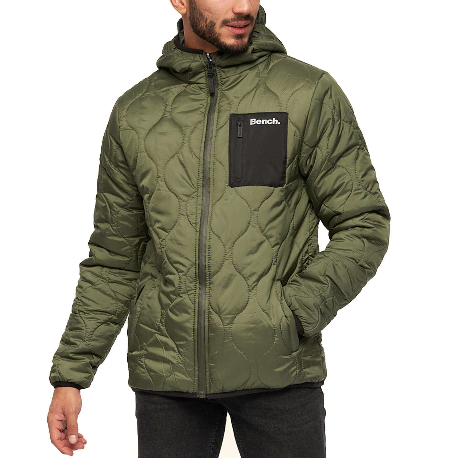 Abrigo chaqueta de invierno cálido con capucha y cremallera Bench para hombre - Imagen 10 de 16