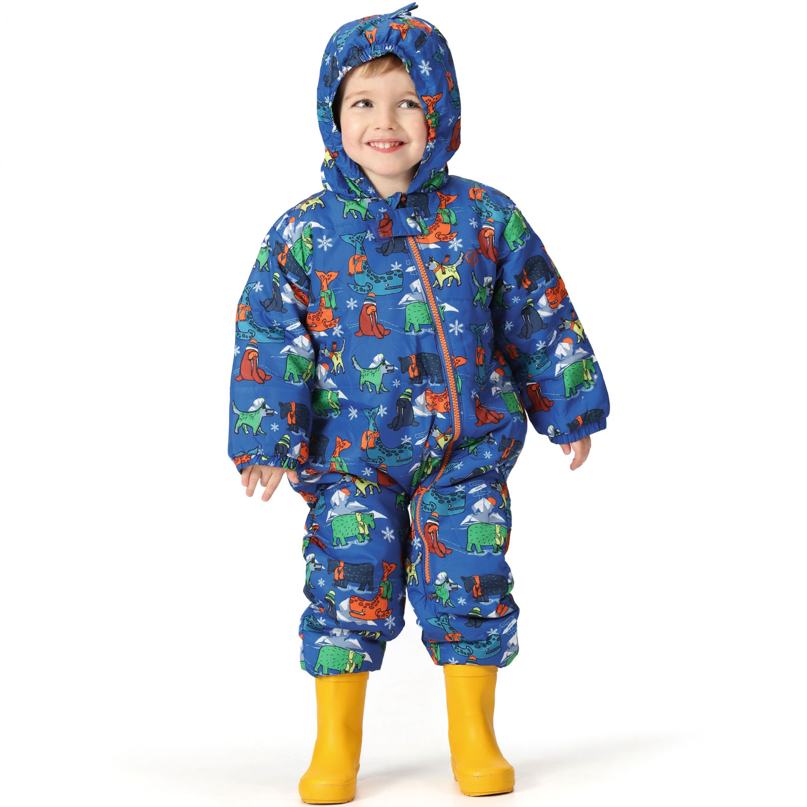 Dare 2b Kids Bambino II Waterproof Insulated Lined Full Zip Rainsuit Snowsuit - Picture 4 of 15