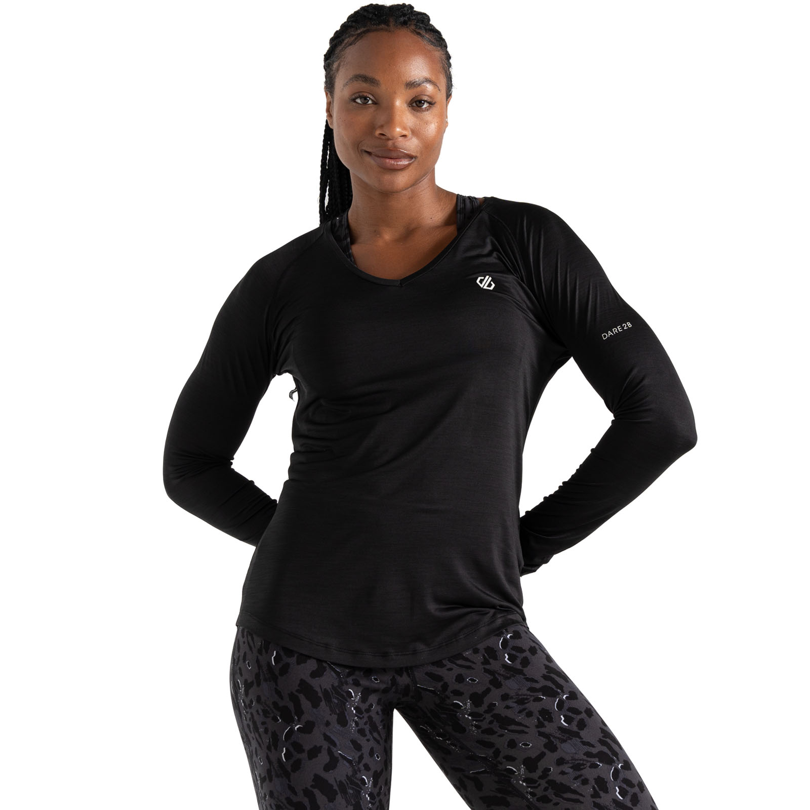 Dare 2b Womens Dicern Long Sleeve V-Neck Lightweight T-Shirt Tee Top