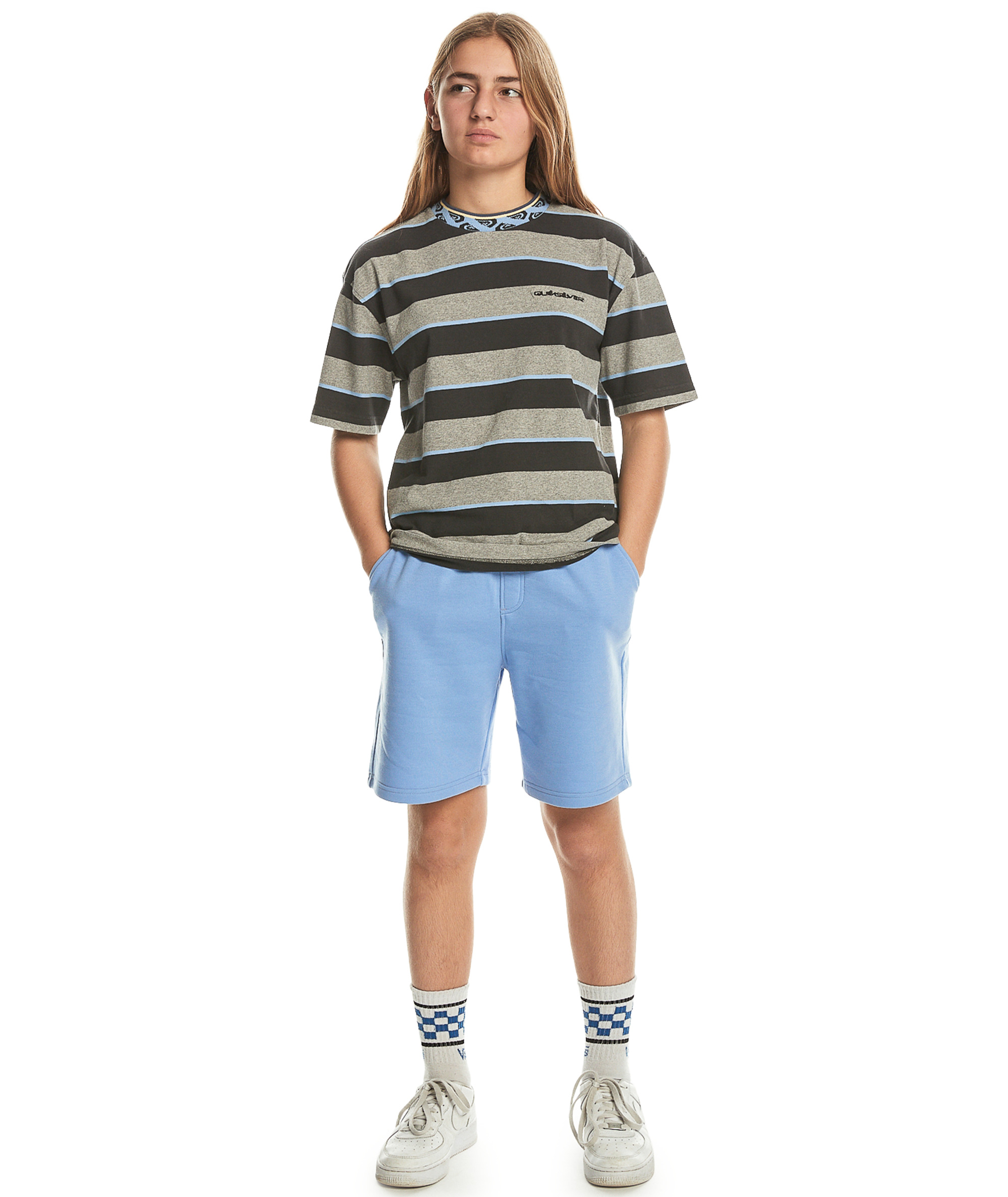 Quiksilver Kids Stripe Short Sleeve Crew Neck Cotton T-Shirt Top Tee - Picture 7 of 7