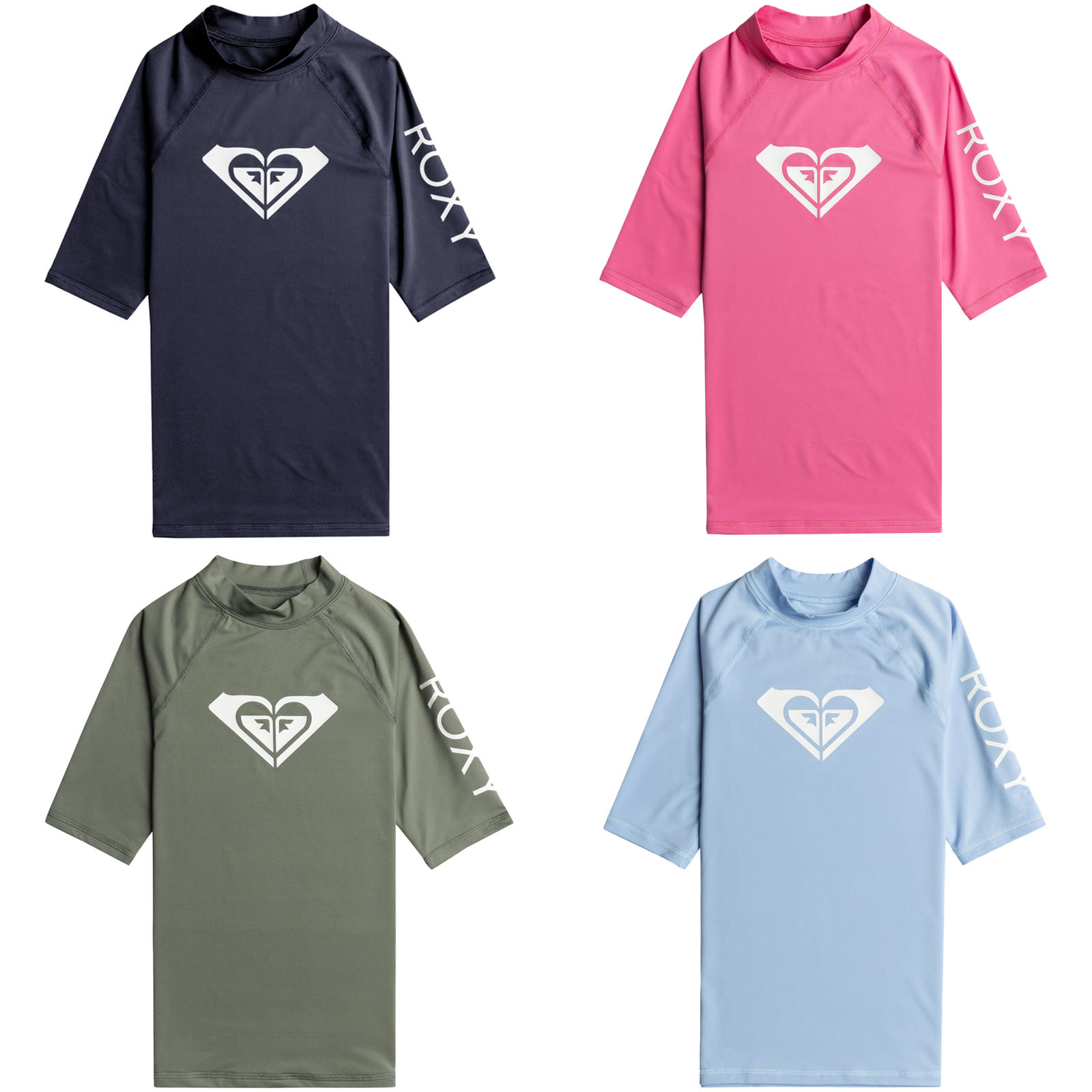 Roxy Girls Wholehearted Short Sleeve Beach Surf UPF 50 Rash Guard Vest T-Shirt - Picture 4 of 27