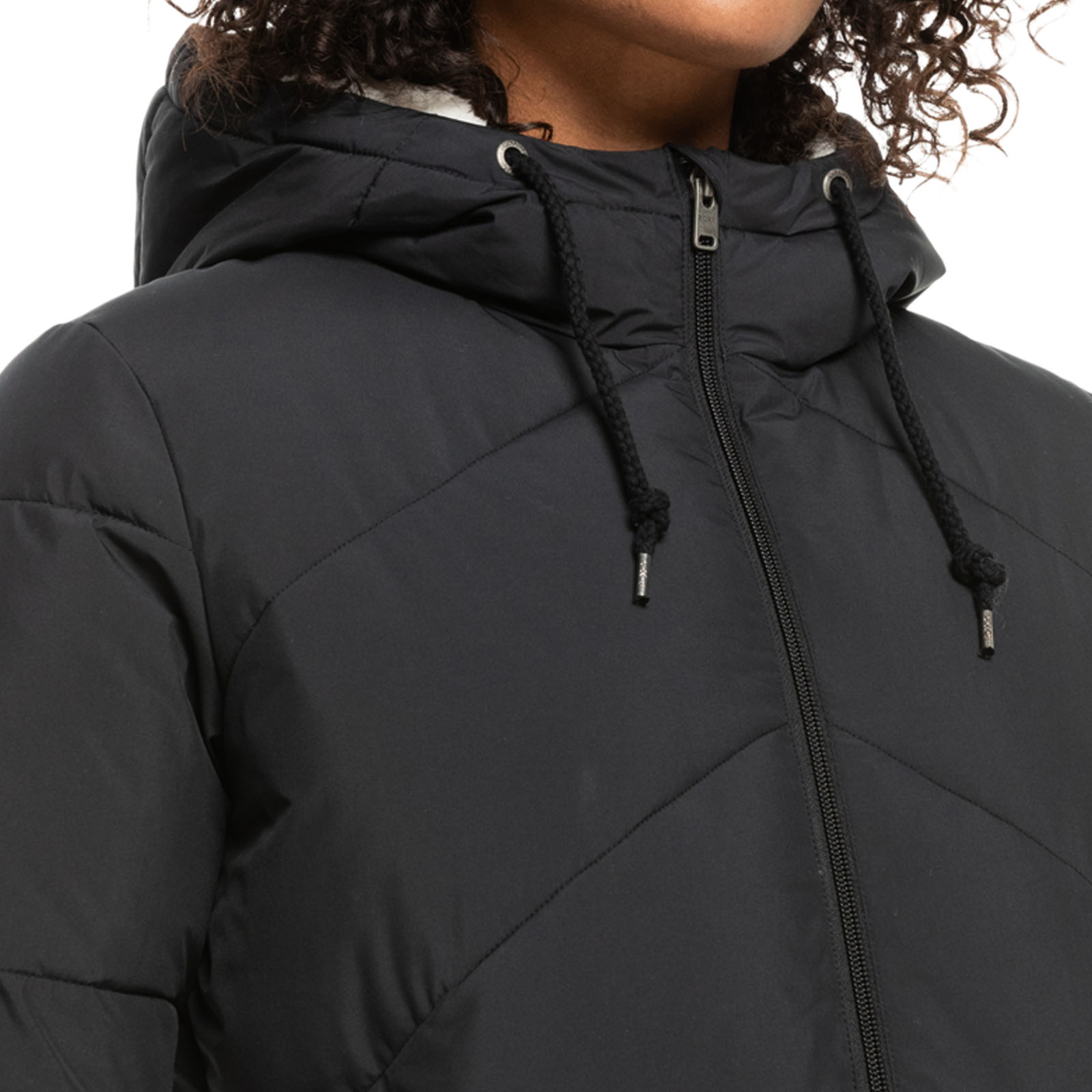 Abrigo chaqueta acolchada acolchada Longline con capucha para mujer Roxy Better Weather - Imagen 13 de 13