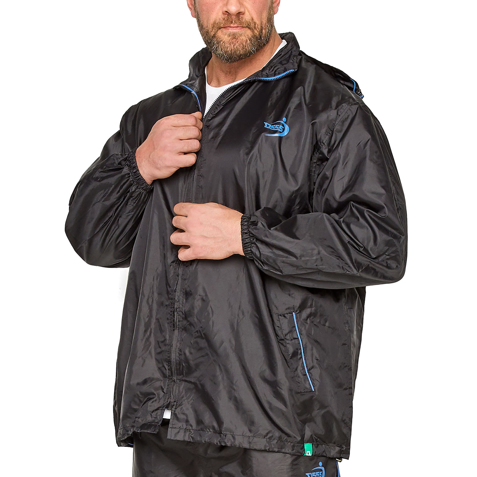Duke D555 Mens Zac Big Tall Packaway Weather Proof Rain Hooded Jacket Coat Top - Picture 2 of 9