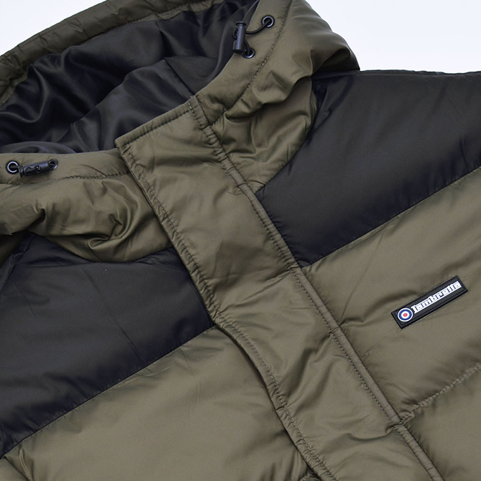 Lambretta Mens Hooded Puffer Padded Raglan Warm Winter Jacket Coat - Picture 12 of 17