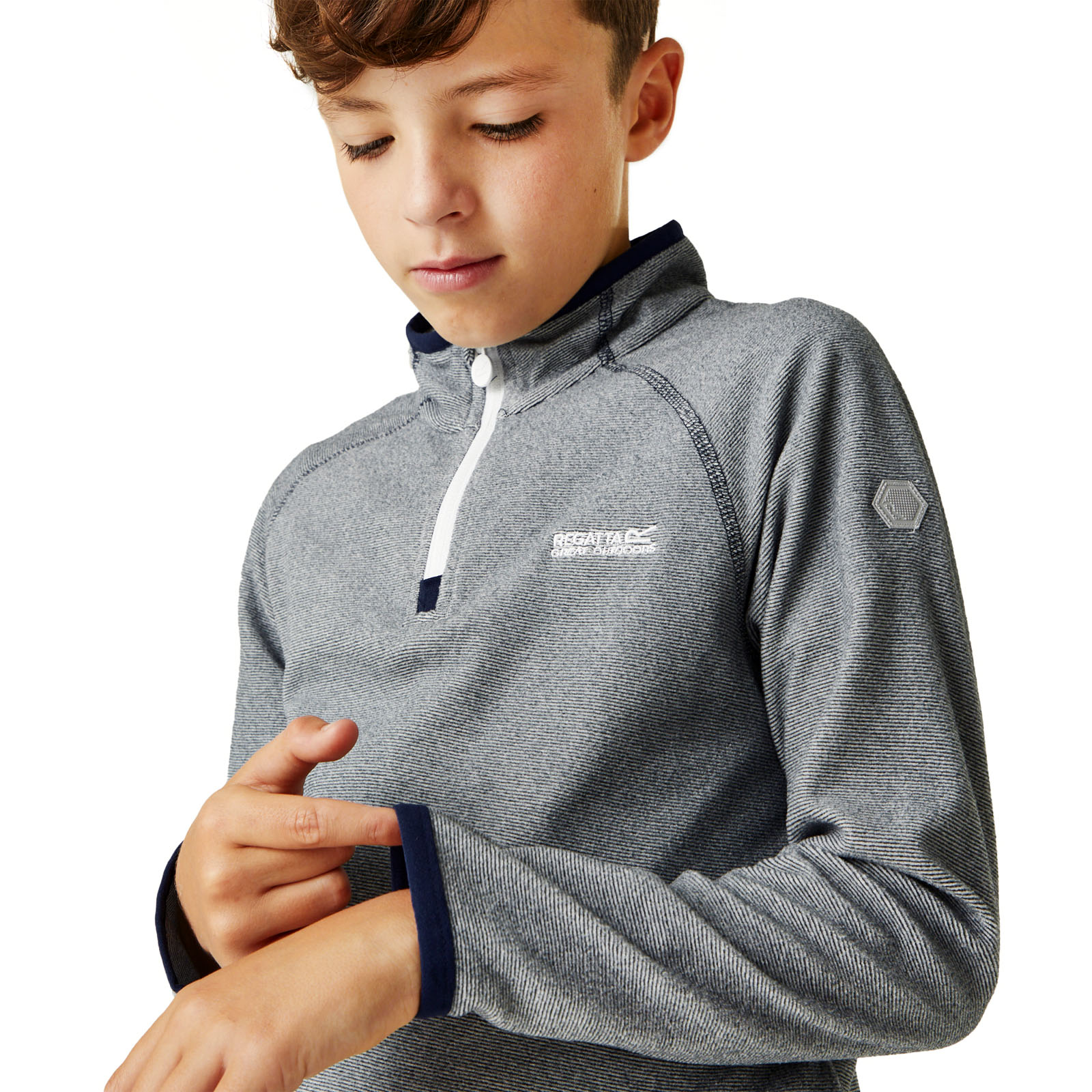 Regatta Kids Loco Half Zip Mini Stripe Outdoor Pullover Fleece - Picture 16 of 27