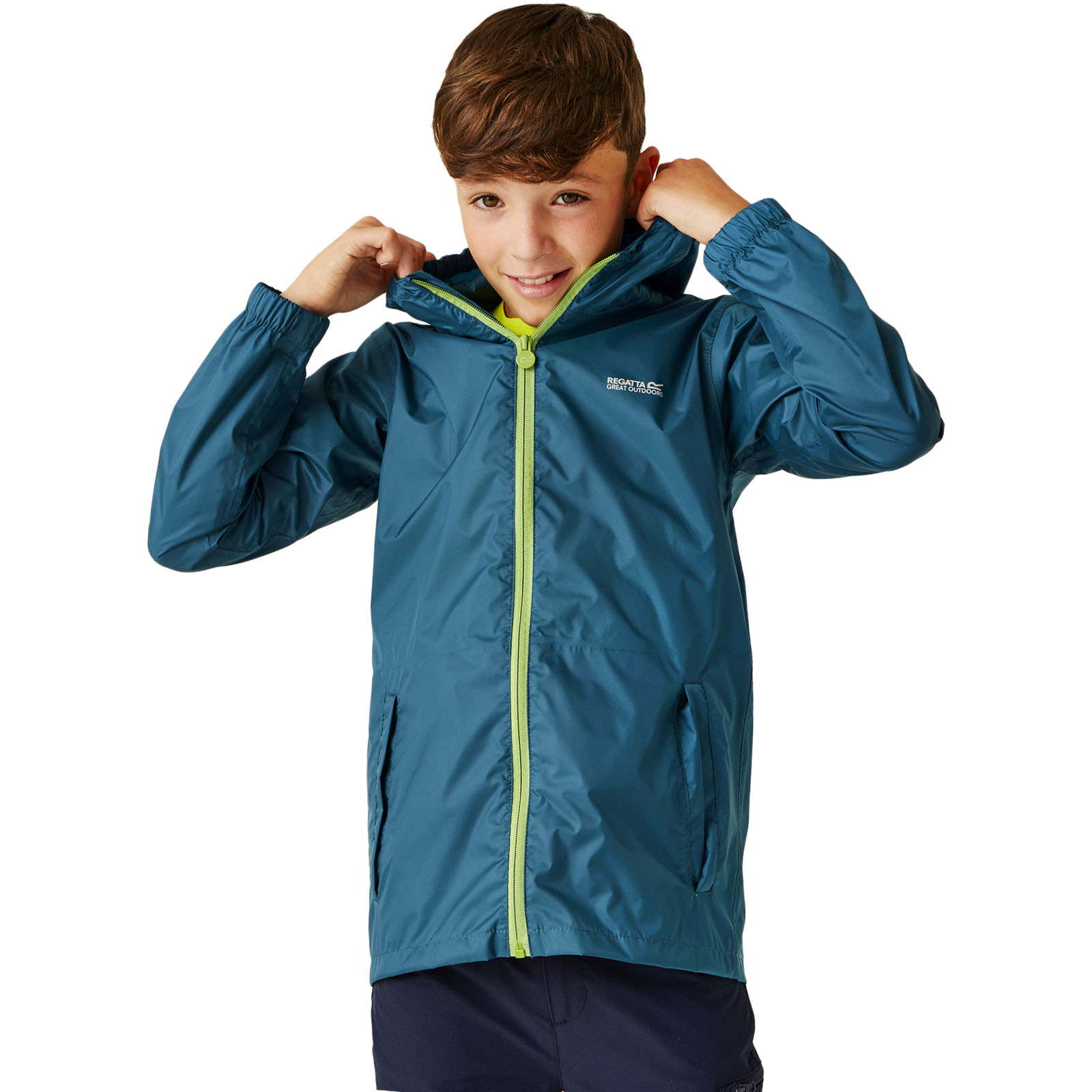Regatta Kids Juniors Pack it III Waterproof Hooded Outdoor Walking Jacket Coat - Picture 28 of 57