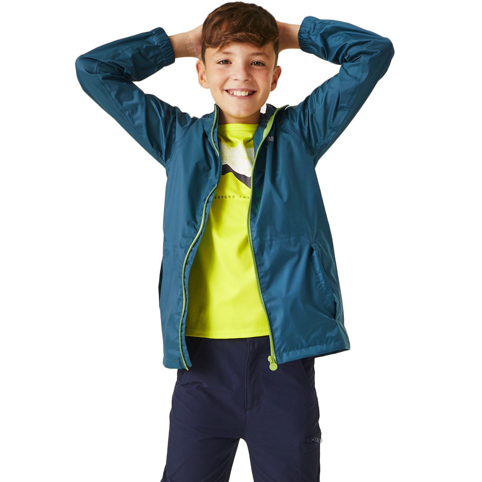 Regatta Kids Juniors Pack it III Waterproof Hooded Outdoor Walking Jacket Coat - Picture 31 of 57