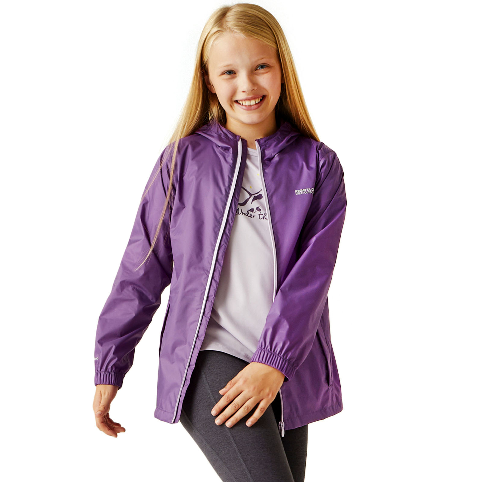 Regatta Kids Juniors Pack it III Waterproof Hooded Outdoor Walking Jacket Coat - Picture 51 of 57