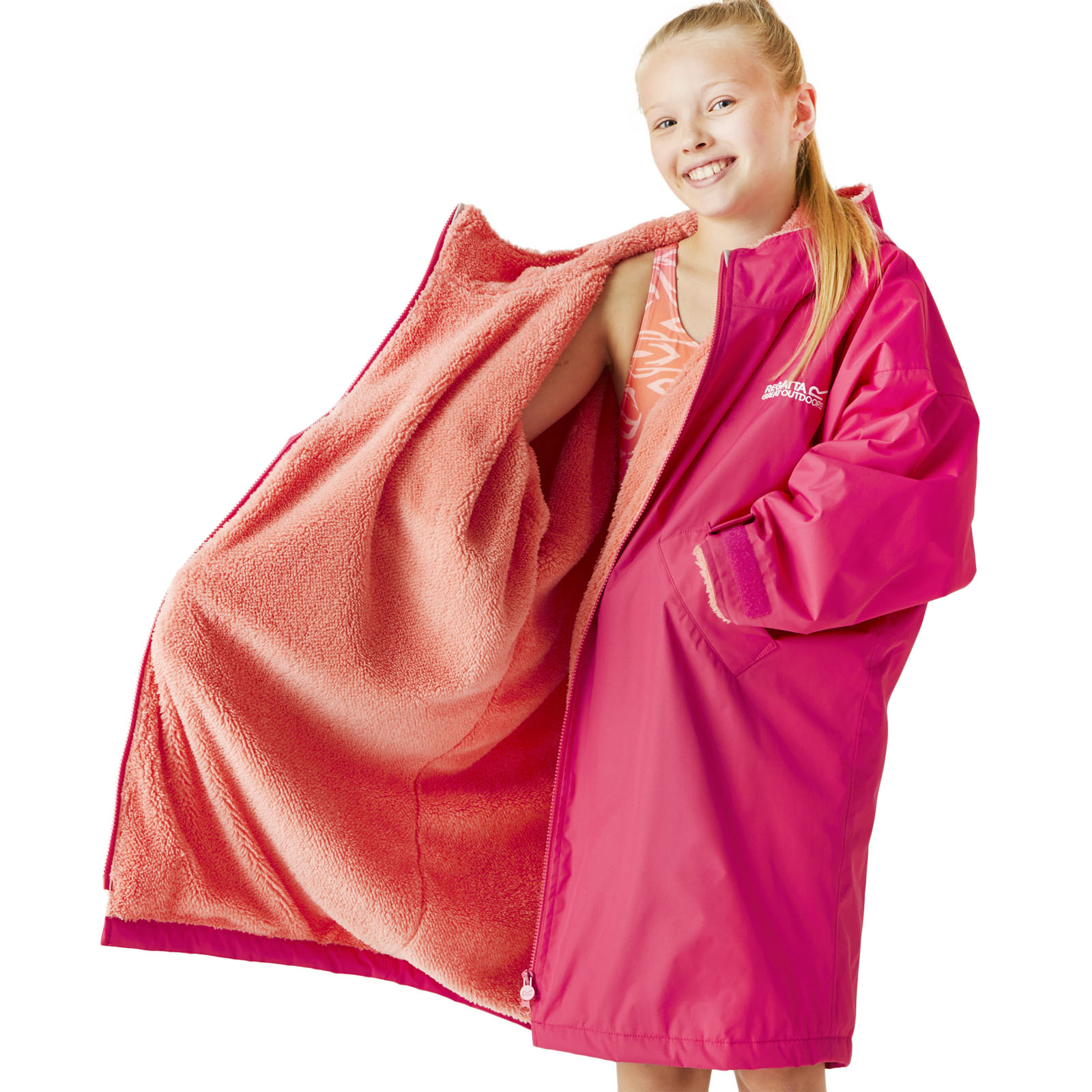 Regatta Kids Spirit Of Adventure Hooded Waterproof Warm Drying Changing Robe - Picture 126 of 150