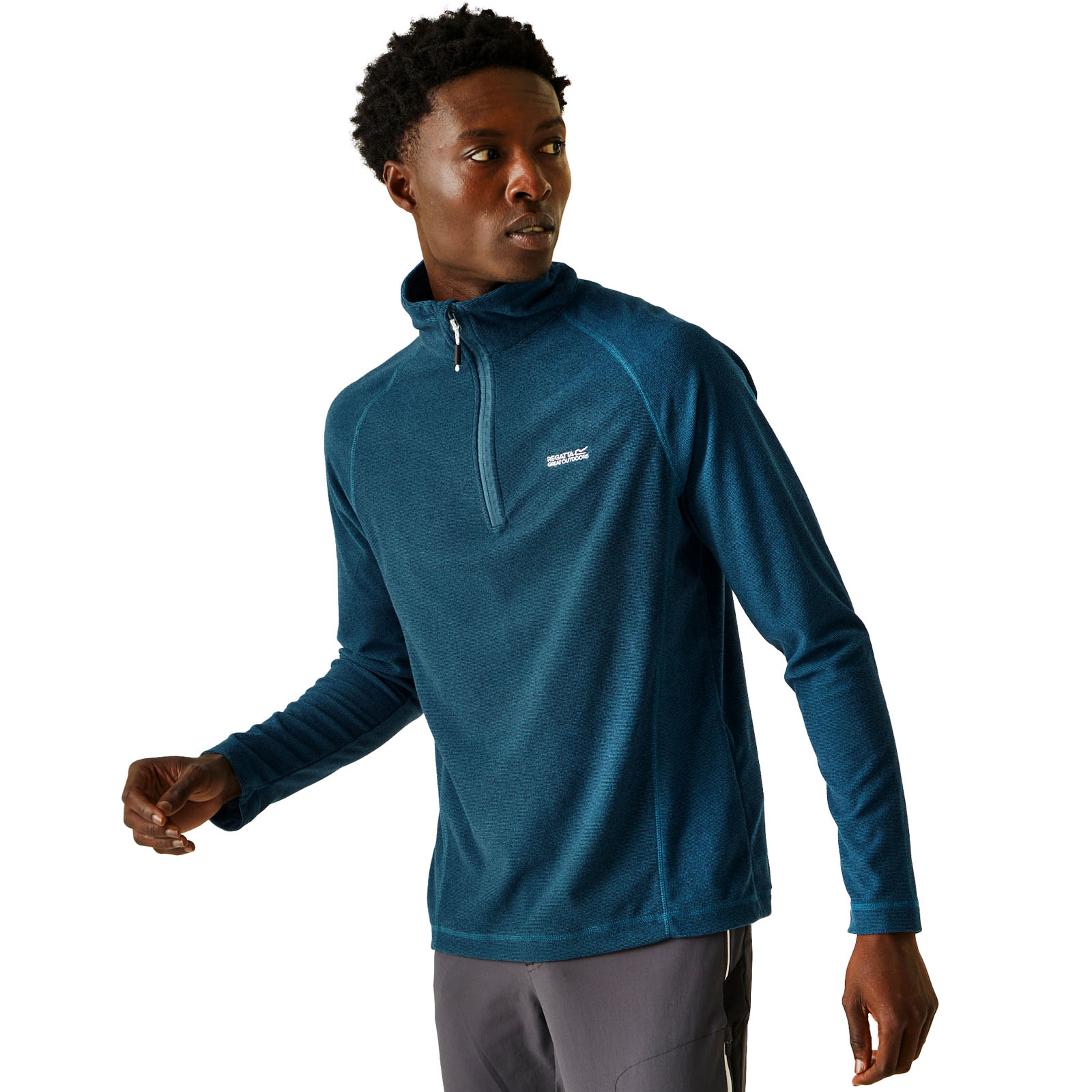 Regatta Mens Montes Lightweight 1/2 Zip Mini Stripe Outdoor Fleece Pullover - Picture 35 of 55