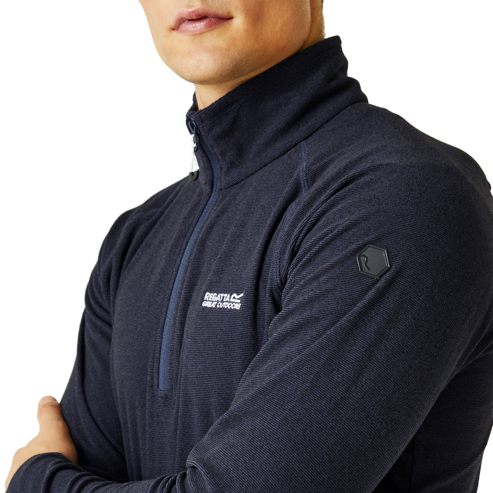 Regatta Mens Montes Lightweight 1/2 Zip Mini Stripe Outdoor Fleece Pullover - Picture 41 of 55