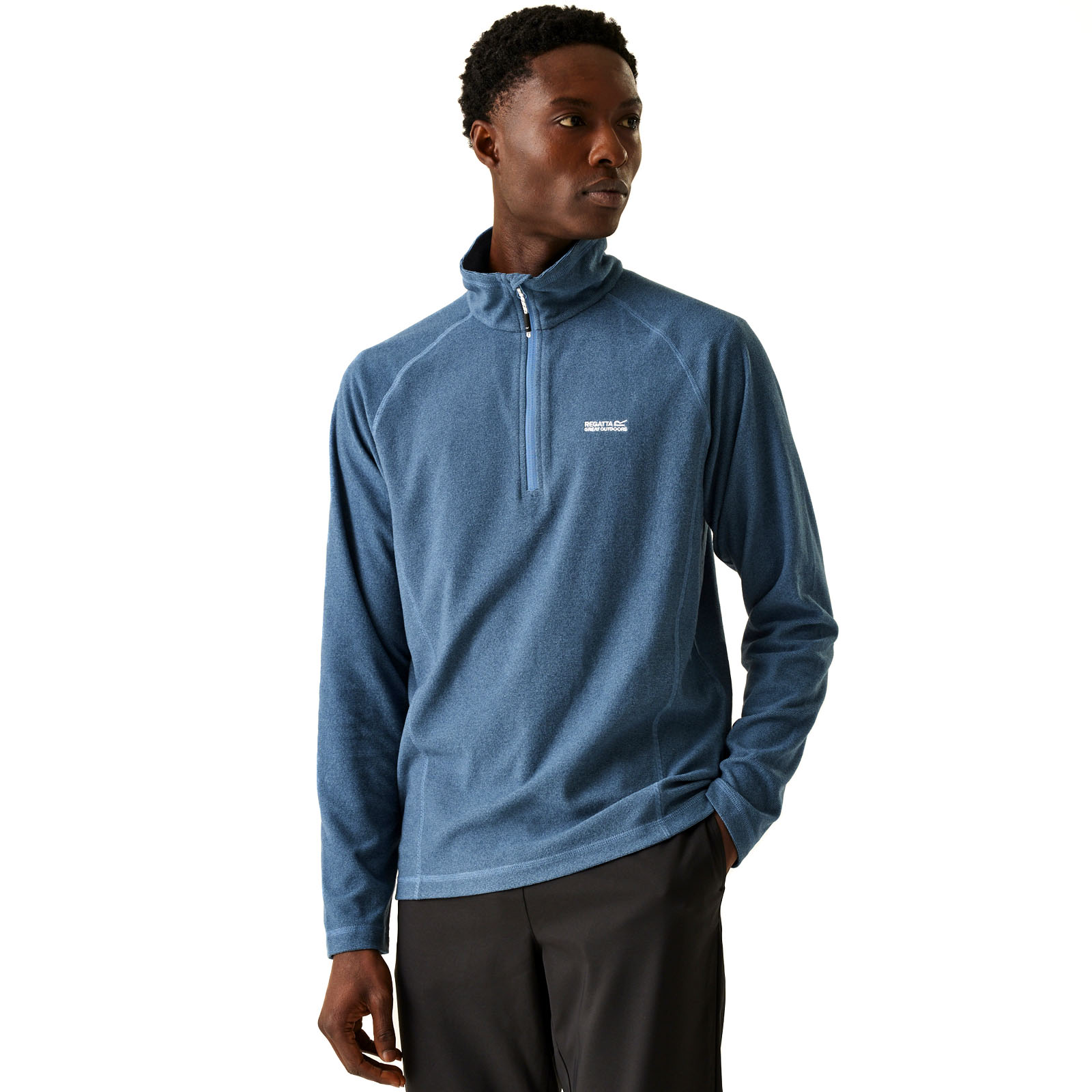 Regatta Mens Montes Lightweight 1/2 Zip Mini Stripe Outdoor Fleece Pullover - Picture 17 of 55