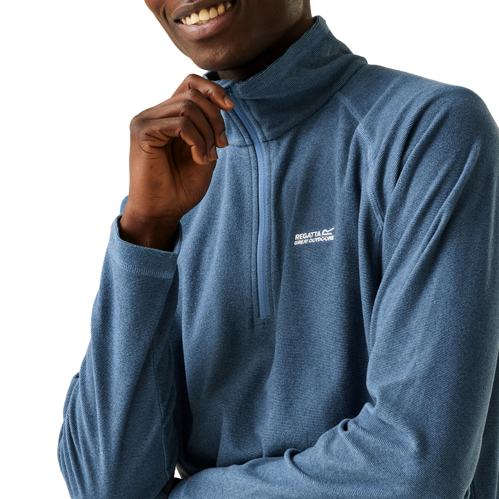 Regatta Mens Montes Lightweight 1/2 Zip Mini Stripe Outdoor Fleece Pullover - Picture 19 of 55
