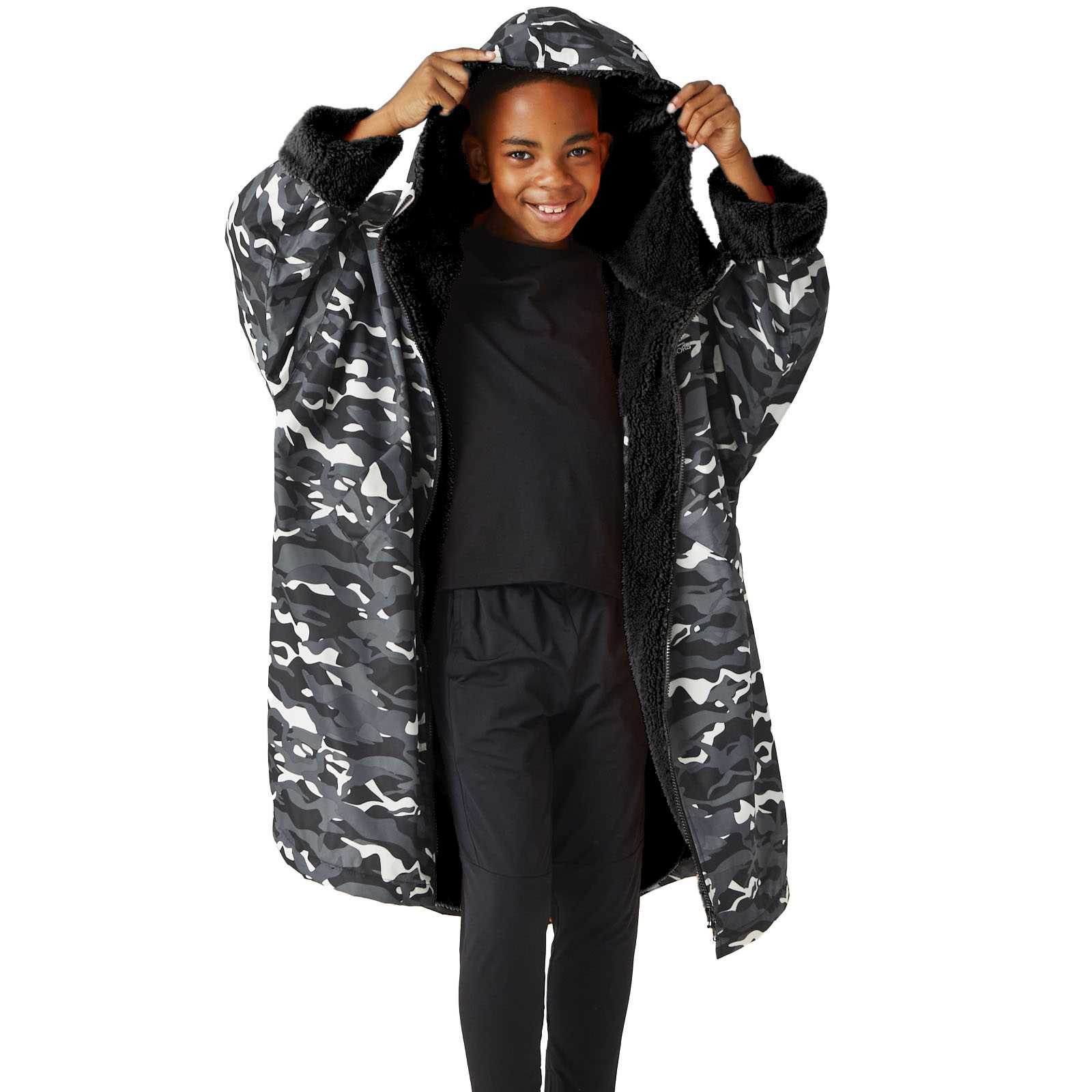 Regatta Kids Spirit Of Adventure Hooded Waterproof Warm Drying Changing Robe - Picture 28 of 150