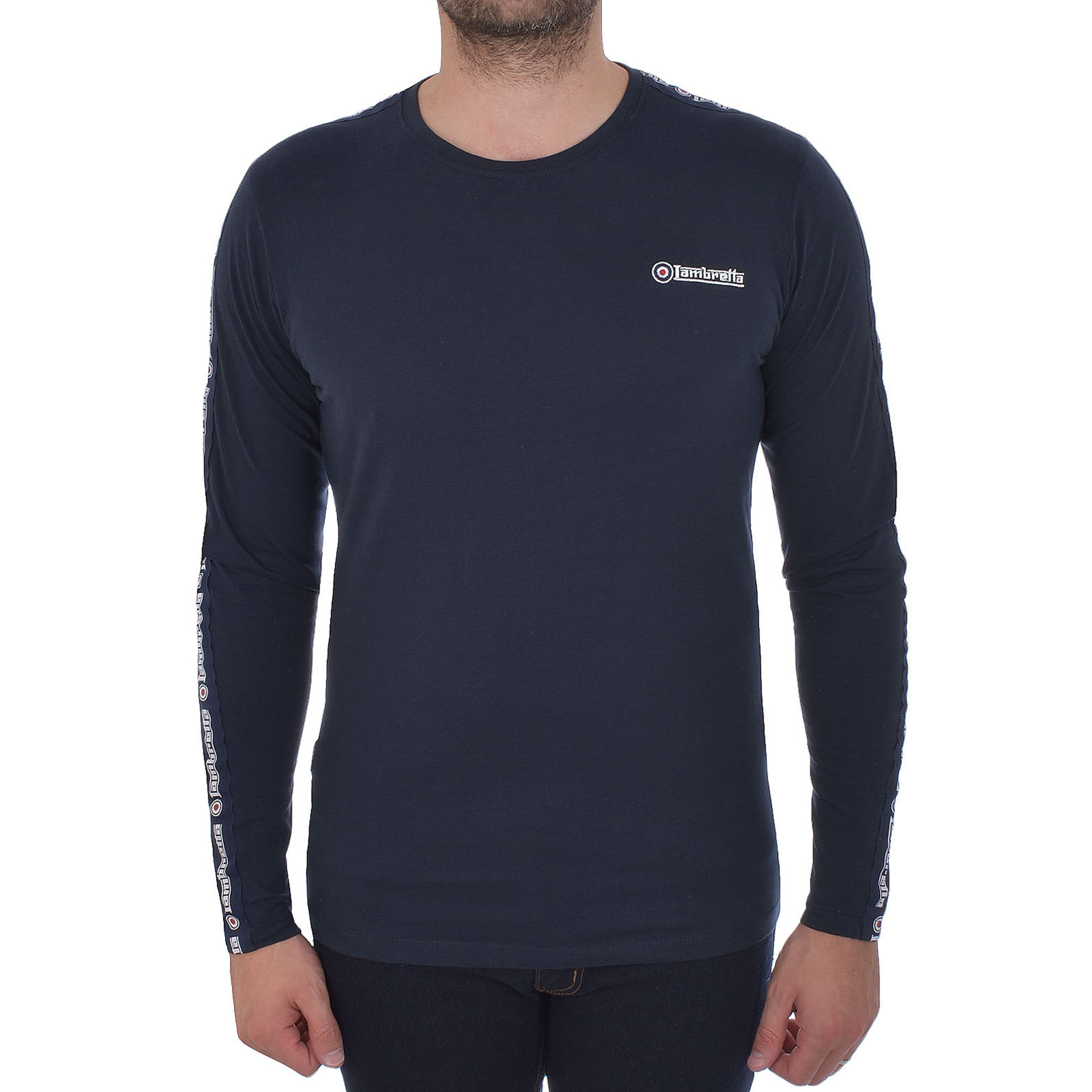 Lambretta Mens Long Sleeve Taped Cotton 