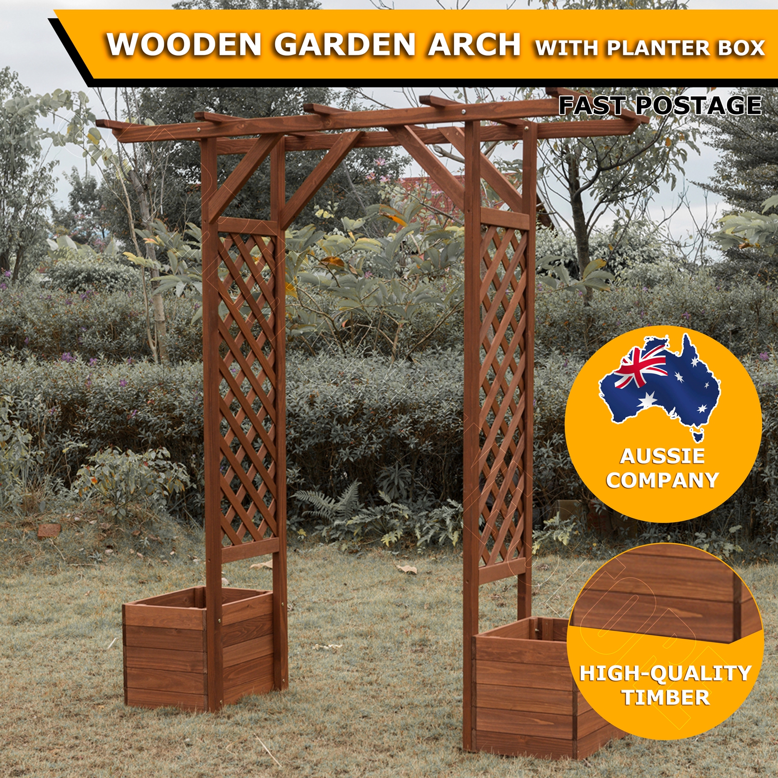 197x170cm Garden Wedding Arch With Planter Flower Box Outdoor Furniture