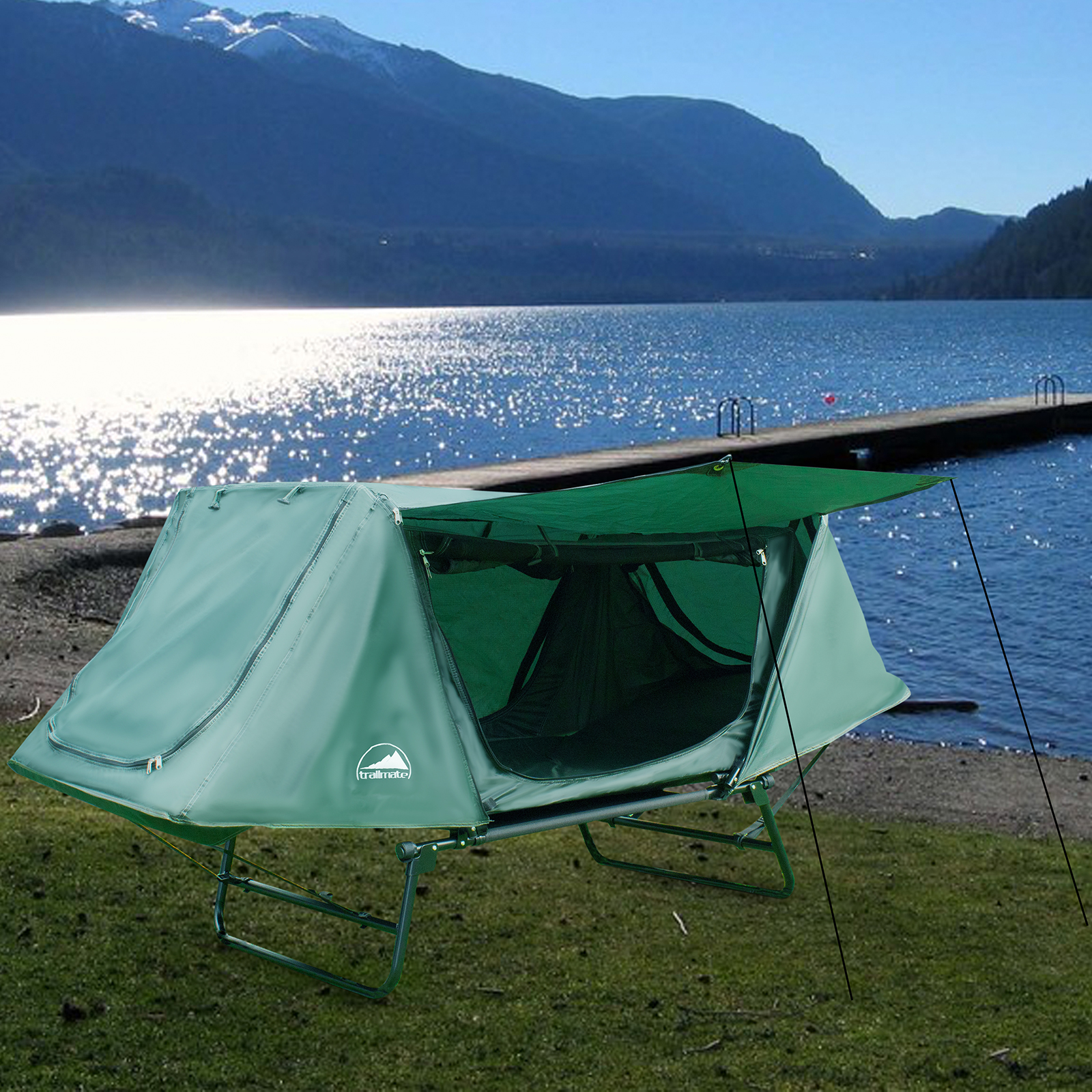 1 Person Single Tent Cot Off Ground Double Layer Swag Bed Tent Camping
