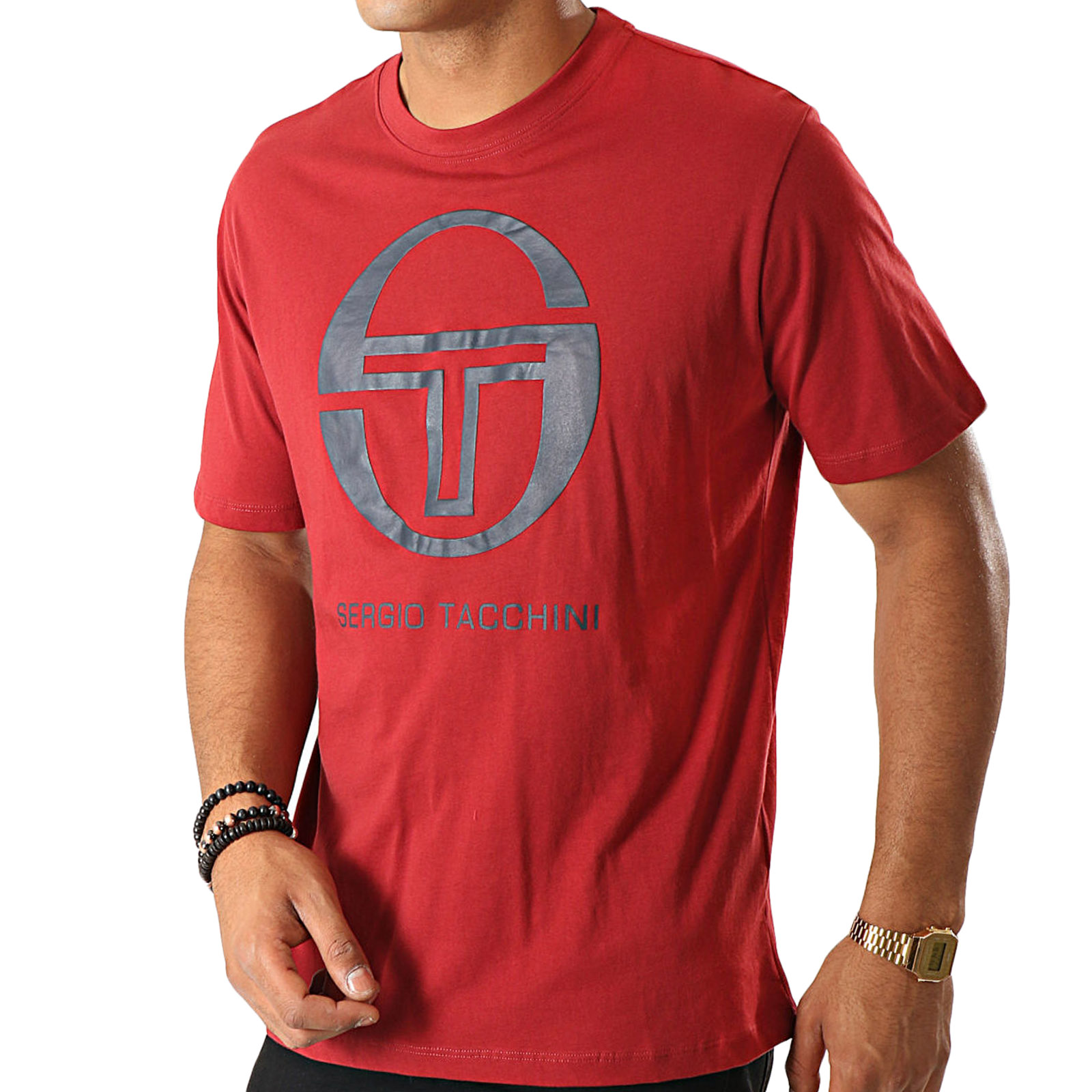 Sergio Tacchini Mens Iberis Short Sleeve Crew Neck Casual Logo T-Shirt Top Tee - Picture 6 of 13
