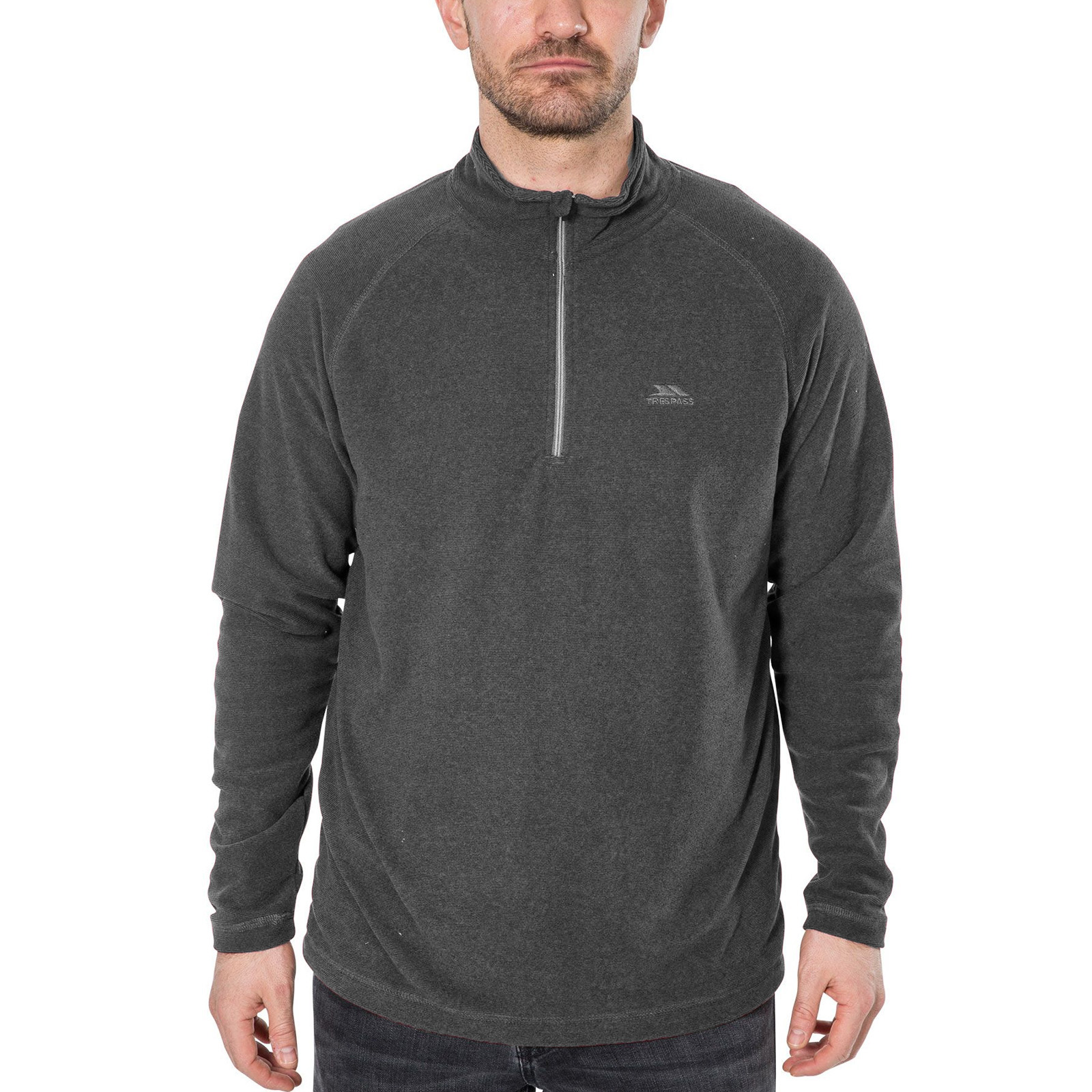 Trespass Para Hombres Keynote 1/2 Cremallera Cálido Pullover Suéter Sudadera Polar Chaqueta Top - Imagen 9 de 19