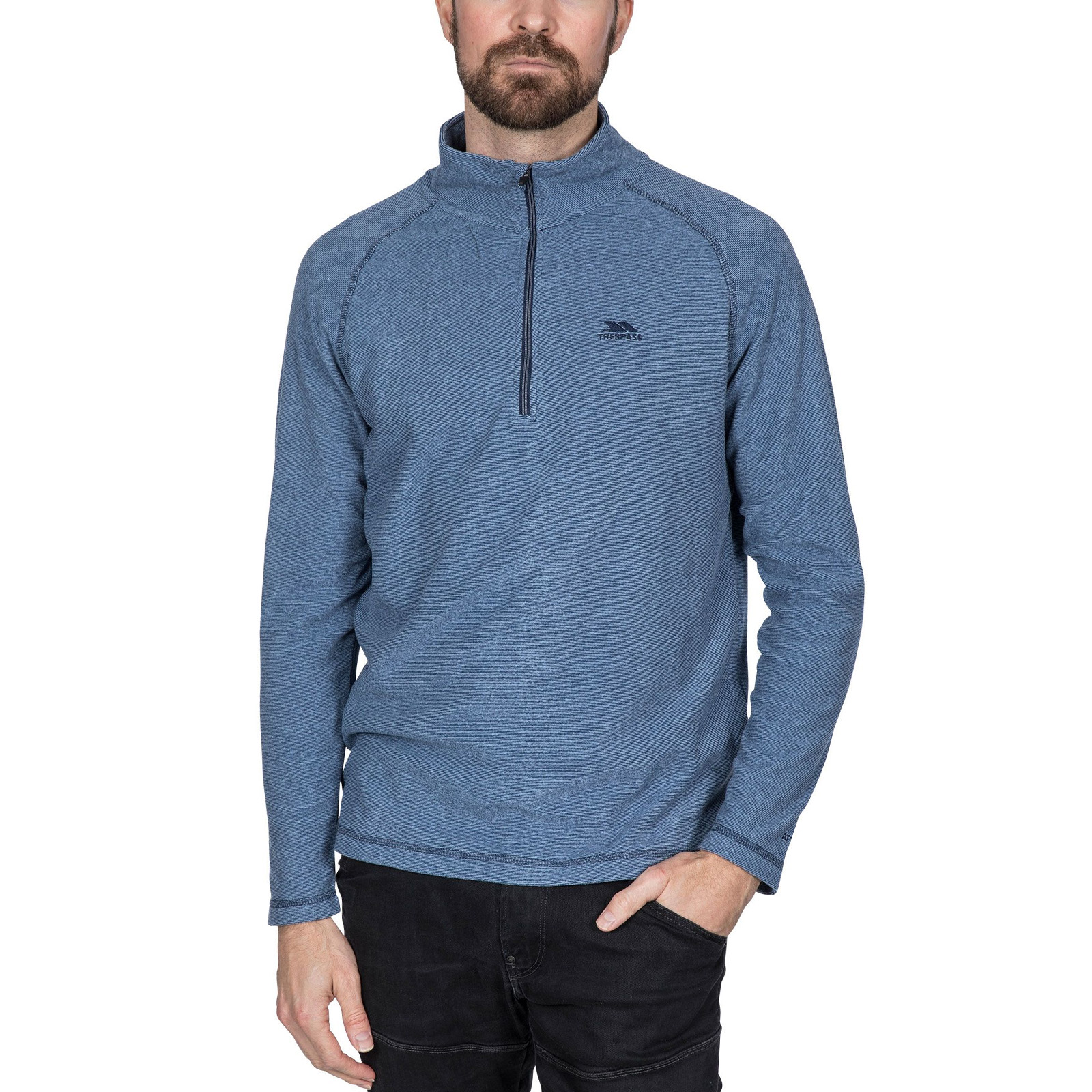 Trespass Para Hombres Keynote 1/2 Cremallera Cálido Pullover Suéter Sudadera Polar Chaqueta Top - Imagen 16 de 19