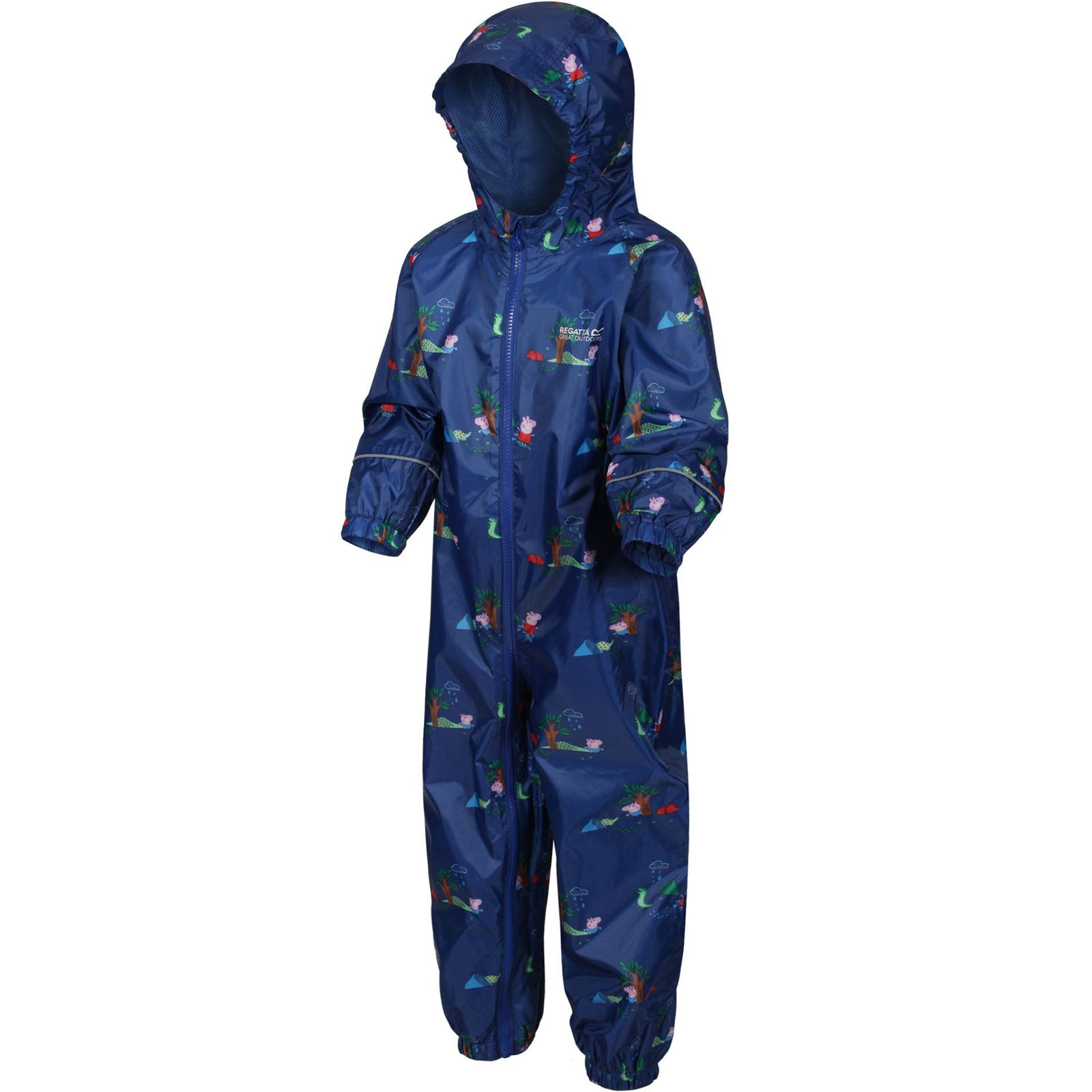 Regatta Unisex Kids Peppa Pig Pobble Print Waterproof Hooded Zip Up Puddle Suit - Picture 11 of 20