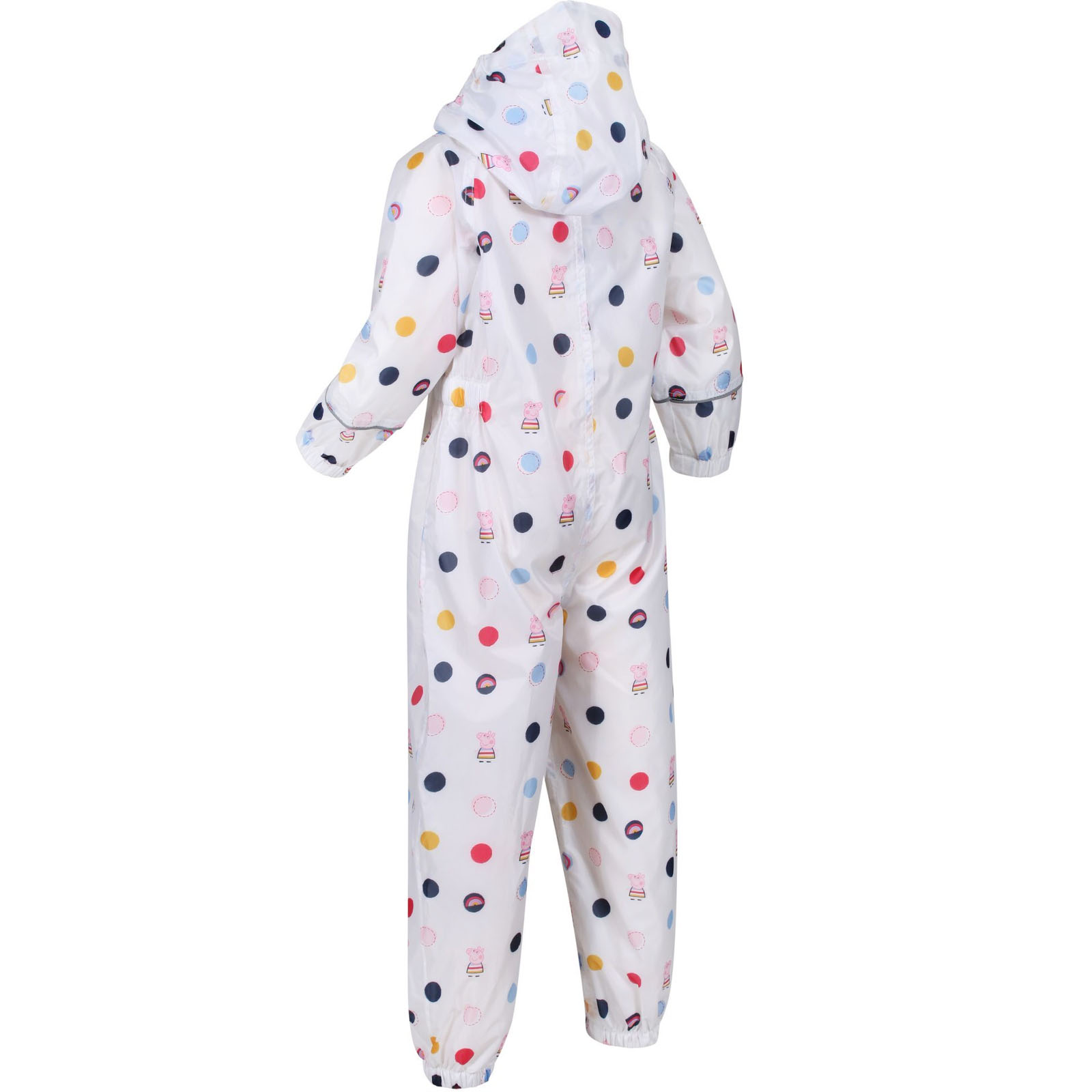Regatta Unisex Kids Peppa Pig Pobble Print Waterproof Hooded Zip Up Puddle Suit - Picture 20 of 20