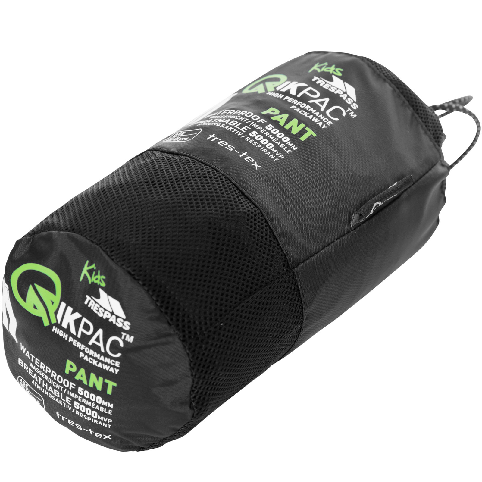 Trespass Kids Qikpac Qikpac Waterproof Packaway Outdoor Over Trousers Bottoms - Picture 6 of 9