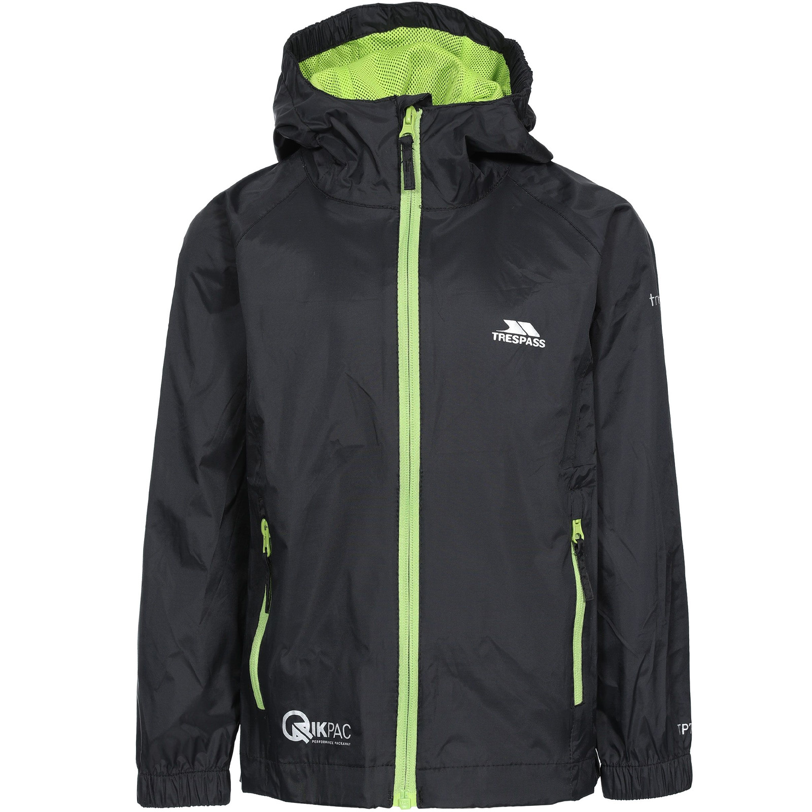 Trespass Kids Youths Qikpac Hooded Waterproof Packaway Outdoor Walking Jacket - Picture 4 of 25