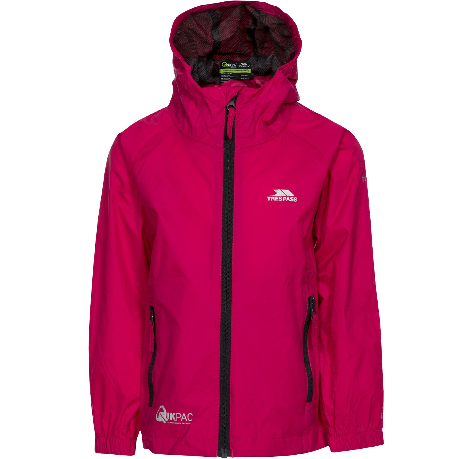 Trespass Kids Youths Qikpac Hooded Waterproof Packaway Outdoor Walking Jacket - Picture 22 of 25