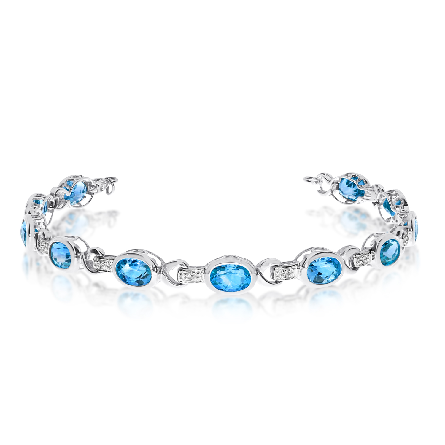 blue topaz bracelet white gold