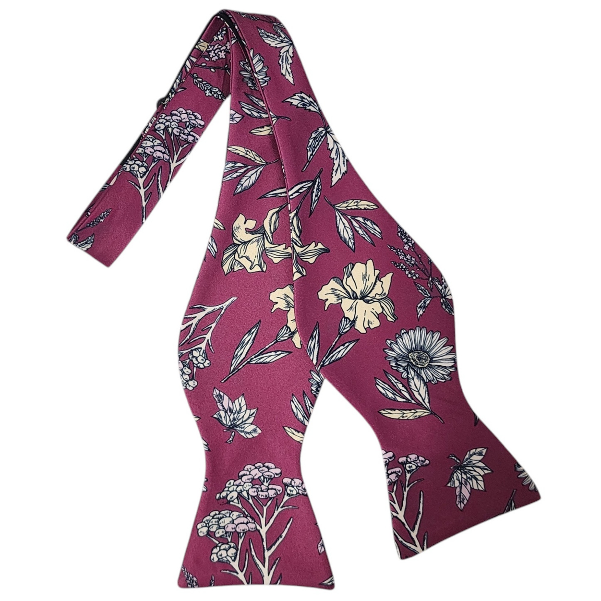 Men's Floral Printed 2.75" x 4.75" Adjustable 16" - 21" Self-Tie Bow Tie - Picture 29 of 40