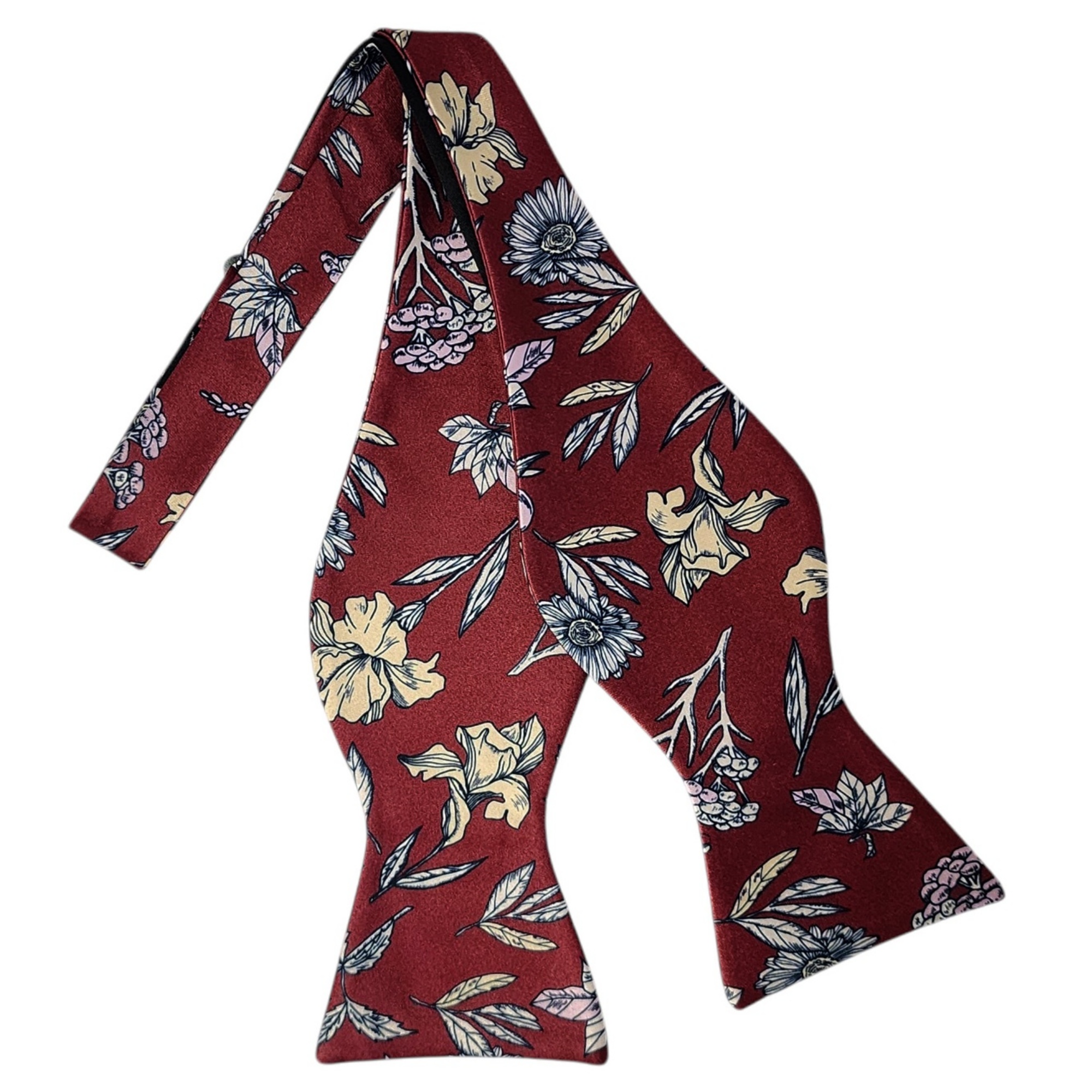 Men's Floral Printed 2.75" x 4.75" Adjustable 16" - 21" Self-Tie Bow Tie - Picture 7 of 40